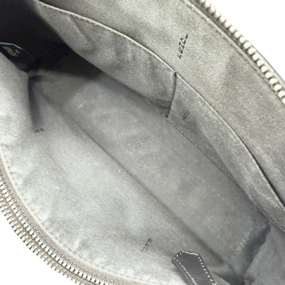 Fendi Black Gray Leather Handbag Shoulder Bag (Pre-Owned)