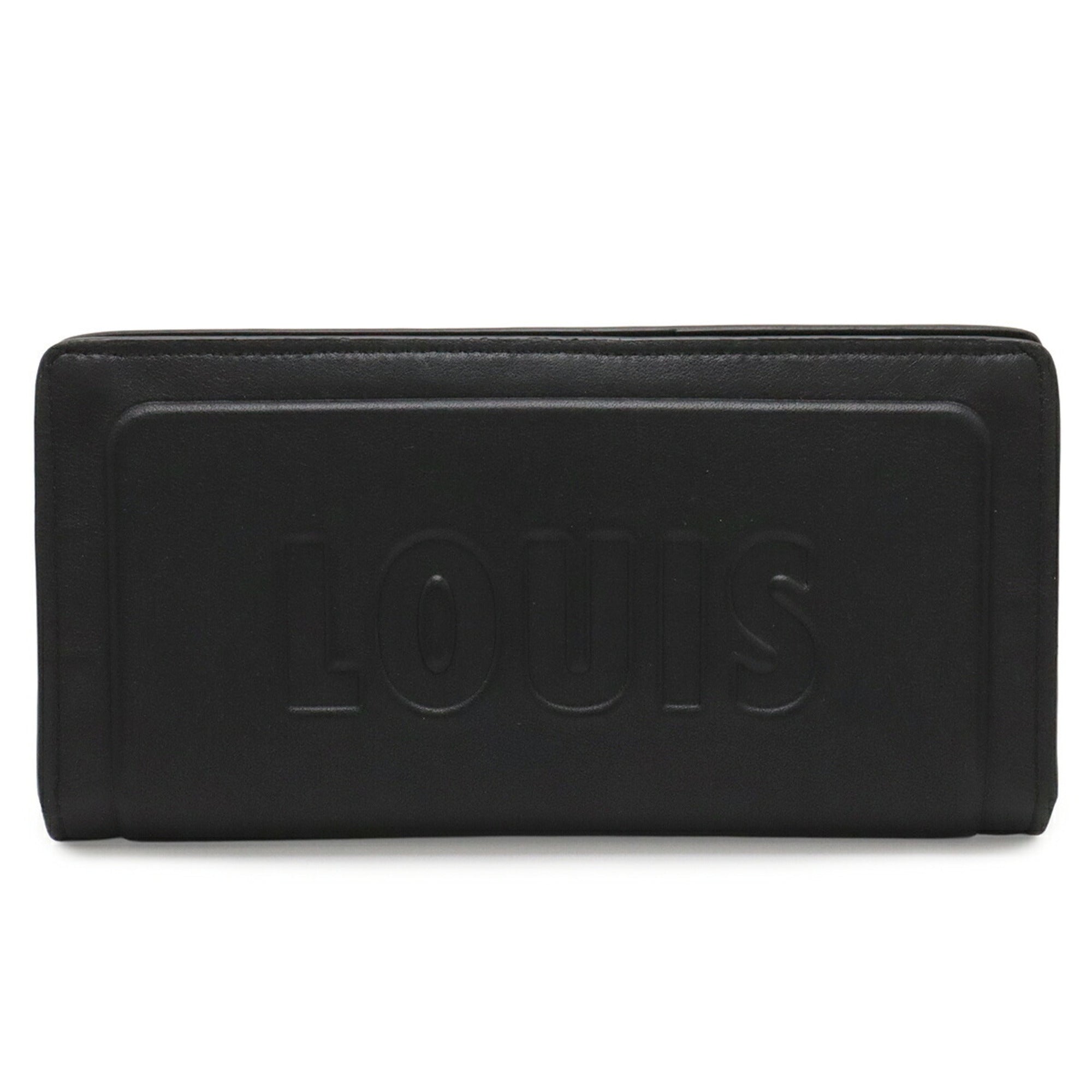 Louis Vuitton Black Leather Long Wallet (Bi-Fold) (Pre-Owned)
