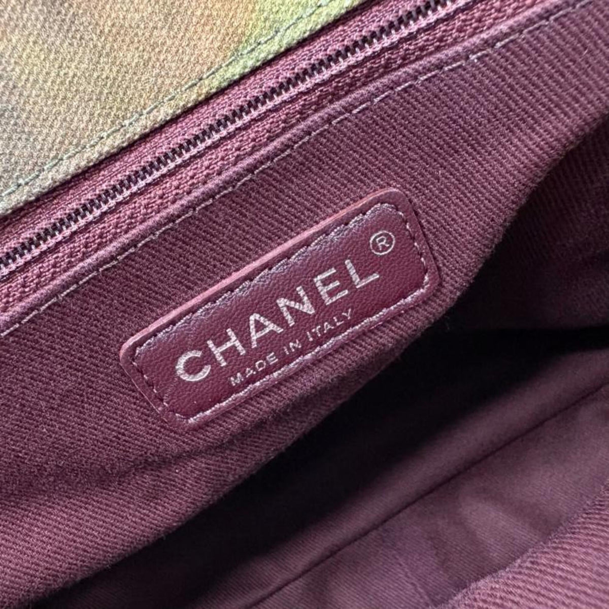 Chanel Khaki Canvas Messenger Bag Shoulder Bag (Pre-Owned)