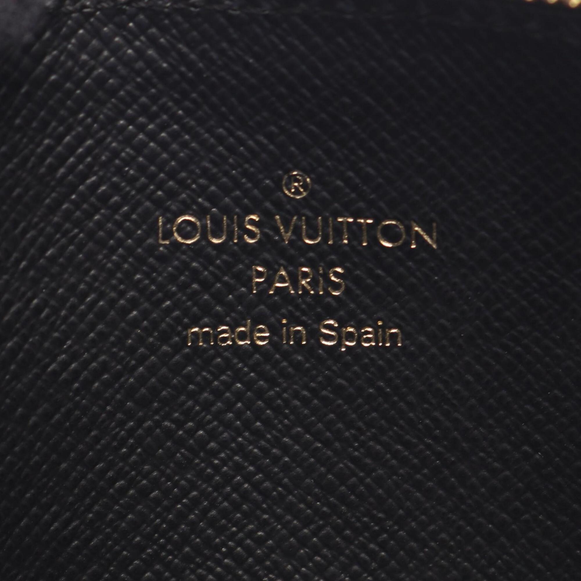 Louis Vuitton Black Brown Leather Pvc Pouch (Pre-Owned)