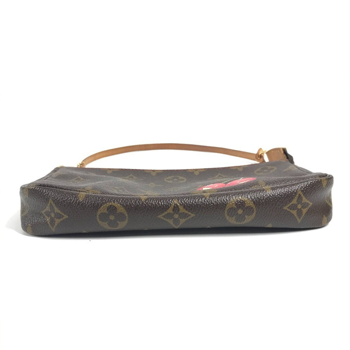 Louis Vuitton Brown Monogram Cherry Red Color Handbag Pochette (Pre-Owned)