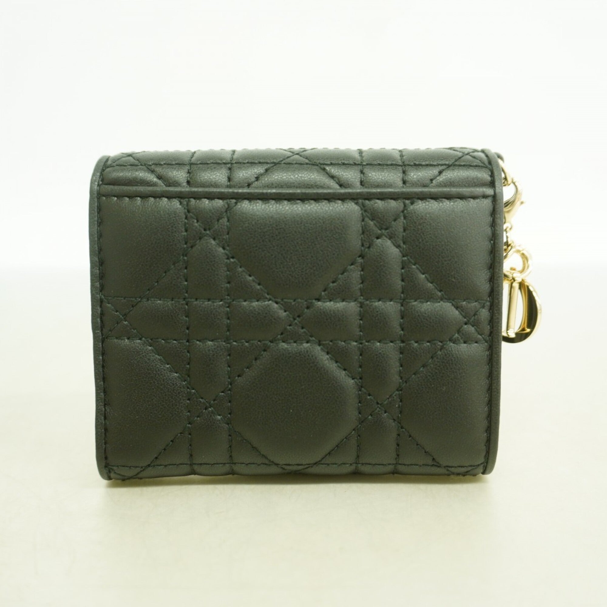 Christian Dior Black Leather Wallet (Tri-Fold) (Pre-Owned)