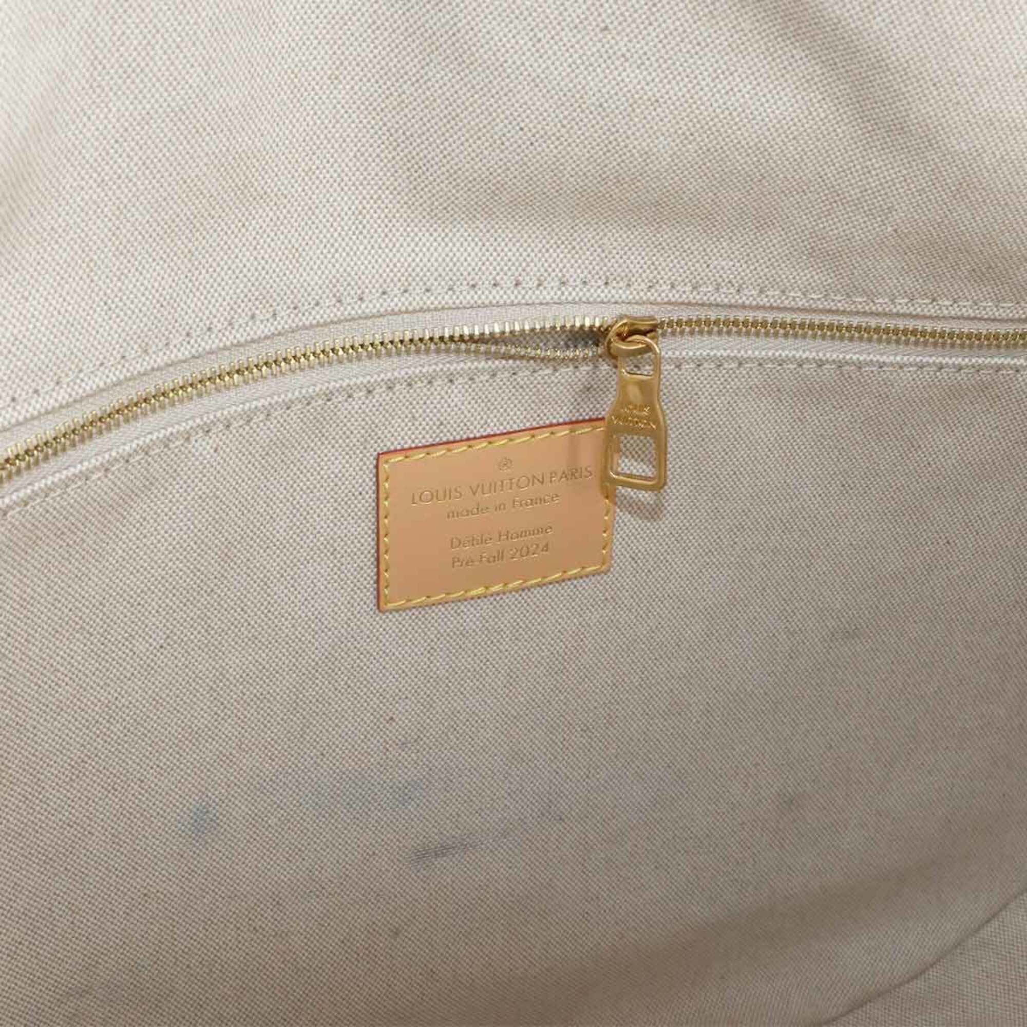 Louis Vuitton Blue Brown Denim Leather Handbag Messenger Bag Shoulder Bag (Pre-Owned)