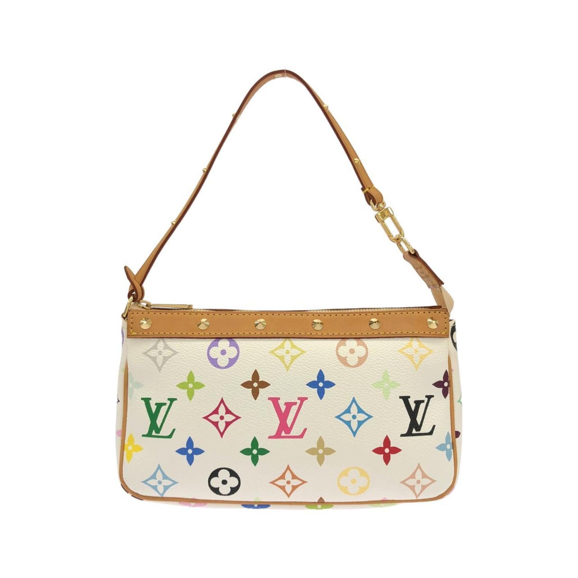 Louis Vuitton Multi-Color White Coated Canvas Pochette Pouch (Pre-Owned)