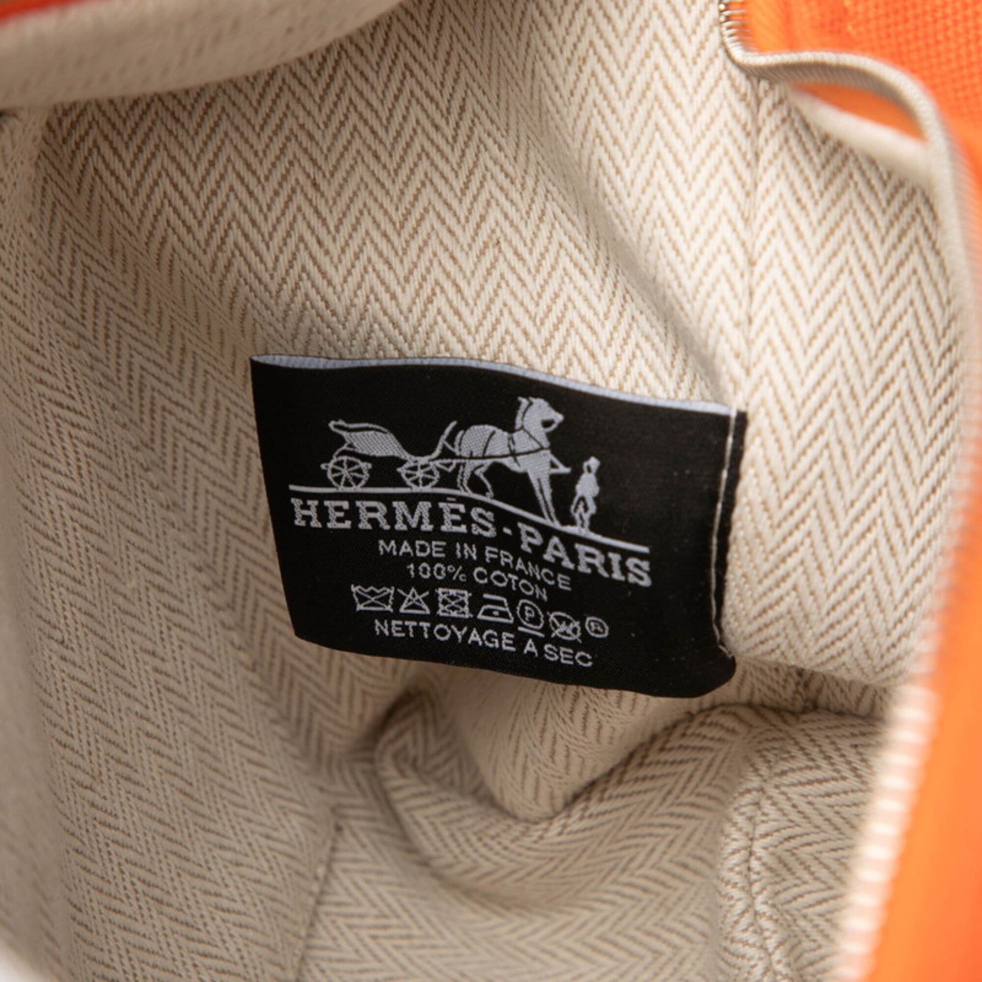 Hermes Orange Cotton Handbag Pouch (Pre-Owned)