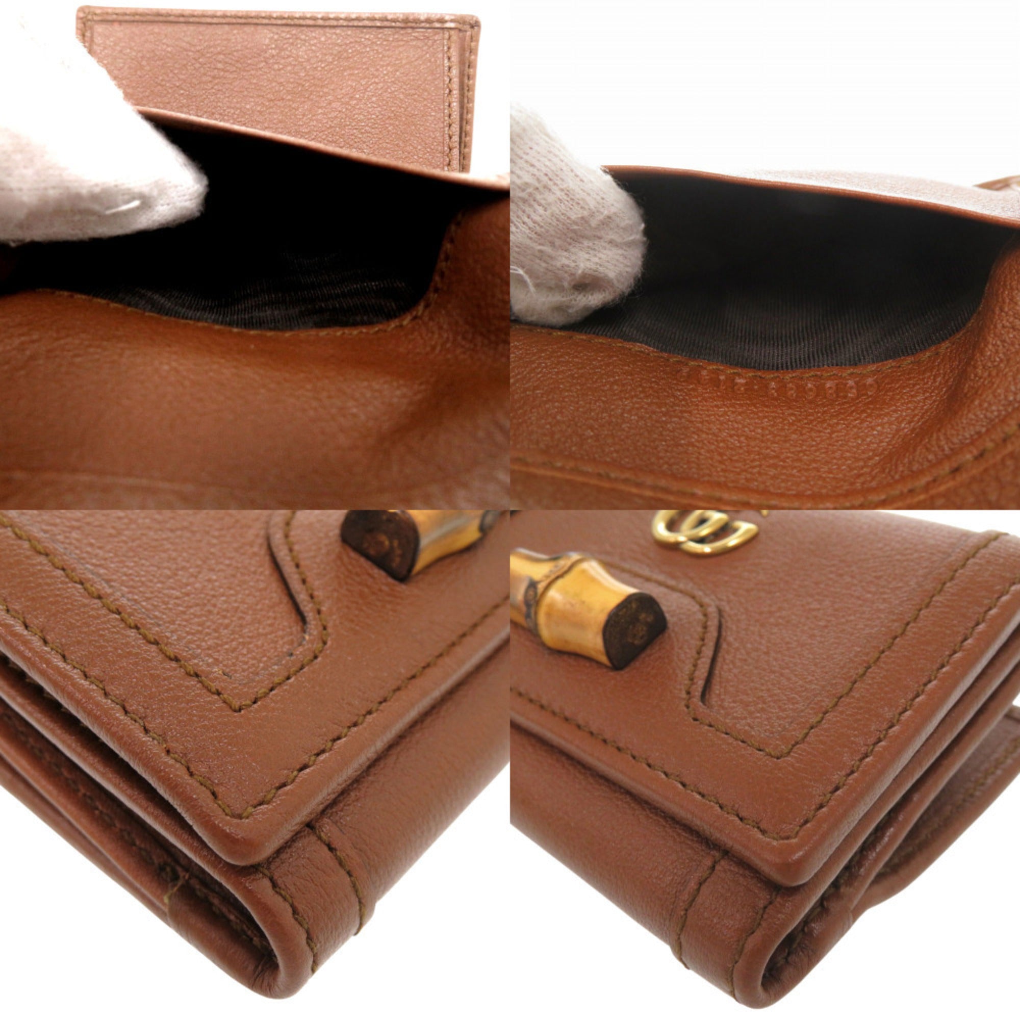 Gucci Brown Leather Wallet (Tri-Fold) (Pre-Owned)