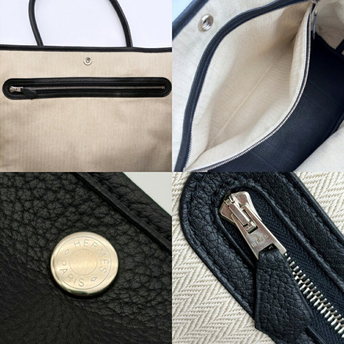 Hermes Garden Black Togo Leather Tote Bag (Pre-Owned)