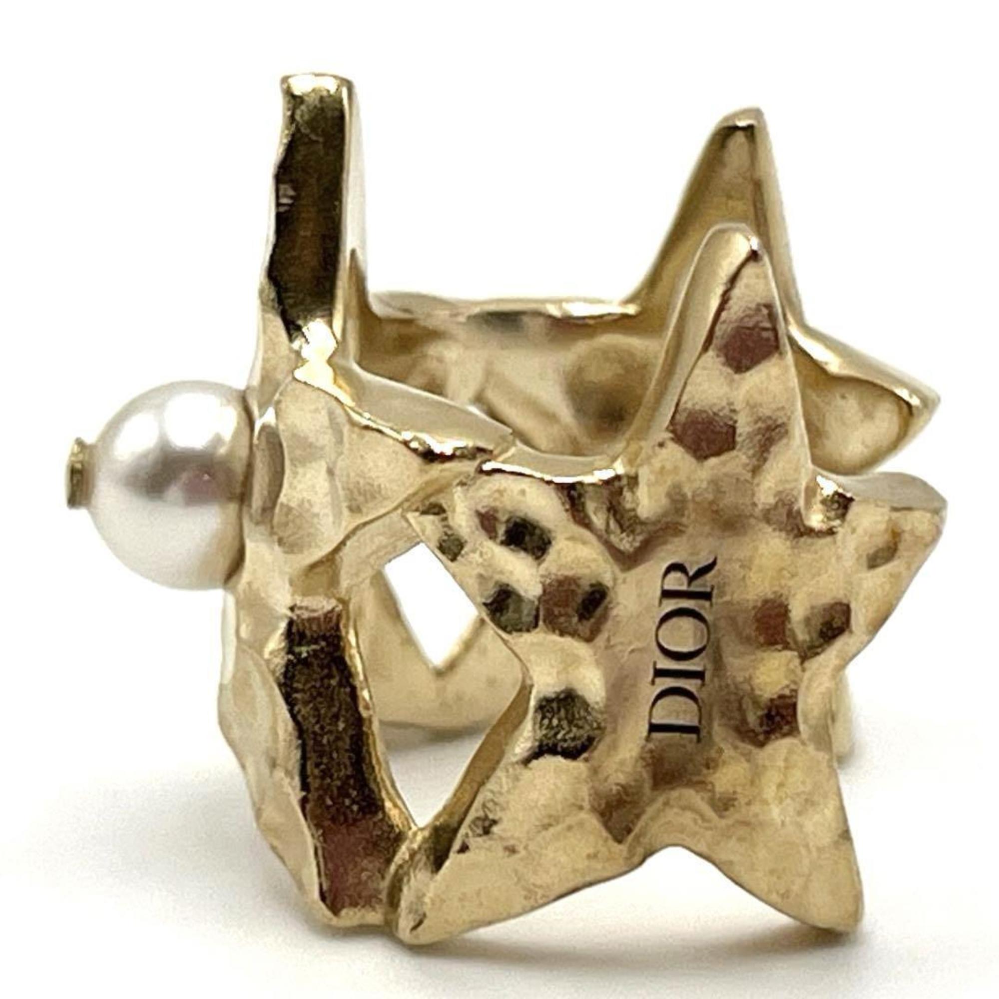 Christian Dior Gold Metal Band Ring (Pre-Owned)