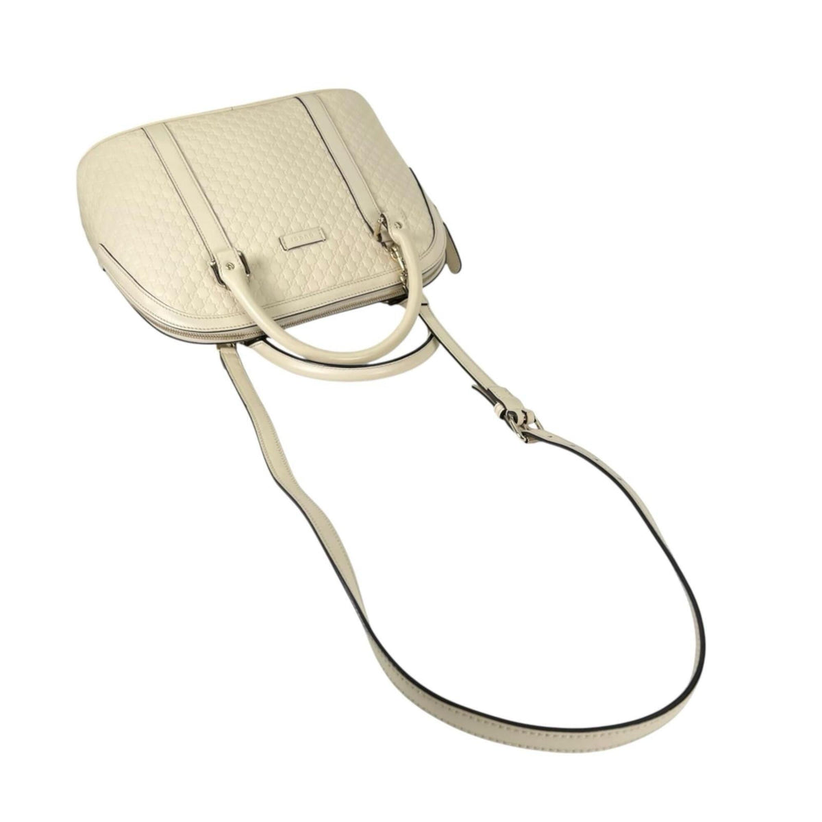 Gucci Microguccissima White Leather Handbag Shoulder Bag (Pre-Owned)