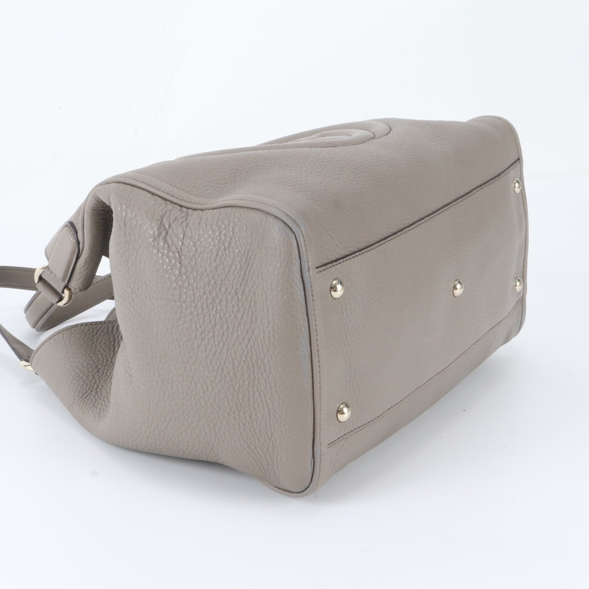 Gucci Soho Gray Leather Handbag Tote Bag (Pre-Owned)