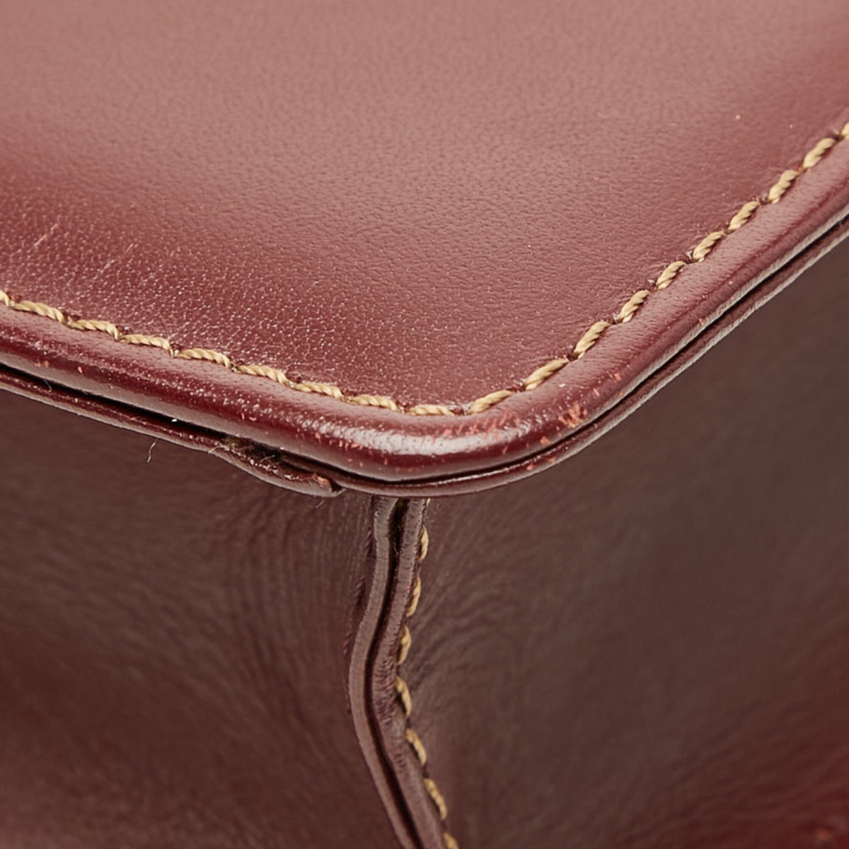 Cartier Wine Red Leather Shoulder Bag (Pre-Owned)