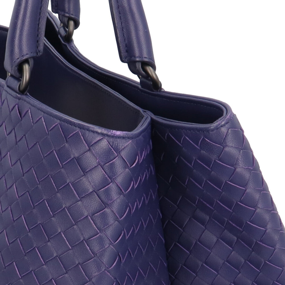 Bottega Veneta Purple Leather Handbag Tote Bag (Pre-Owned)
