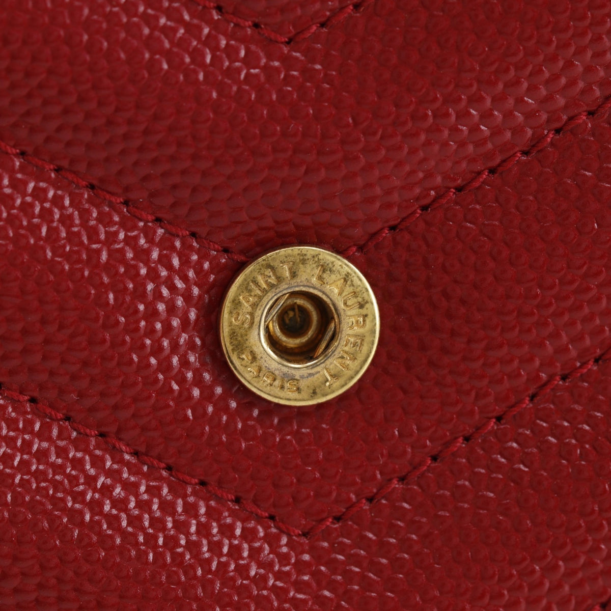 Yves Saint Laurent Red Color Leather Shoulder Bag (Pre-Owned)