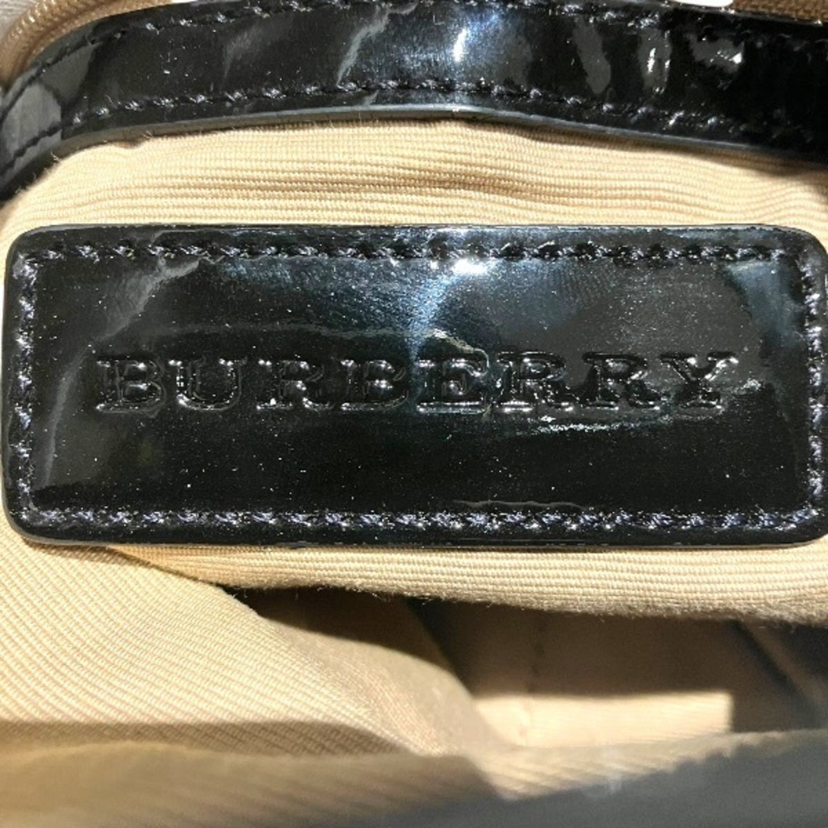 Burberry Beige Canvas Leather Shoulder Bag (Pre-Owned)