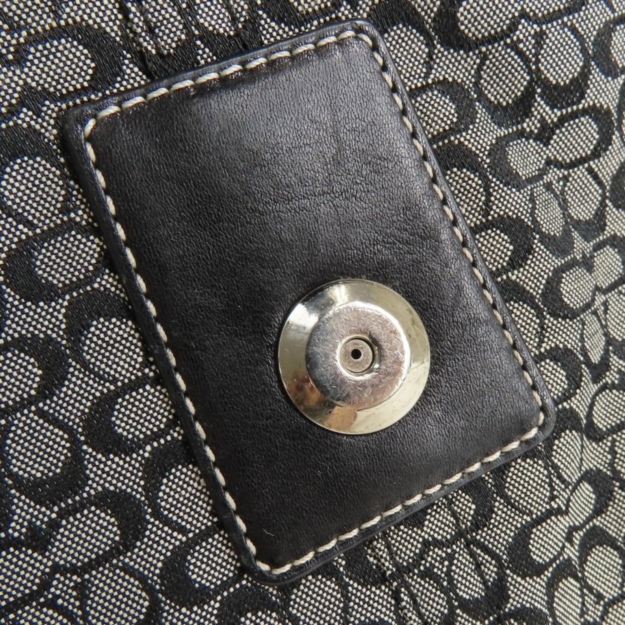 Coach Black Gray Signature Line Shoulder Bag (Pre-Owned)