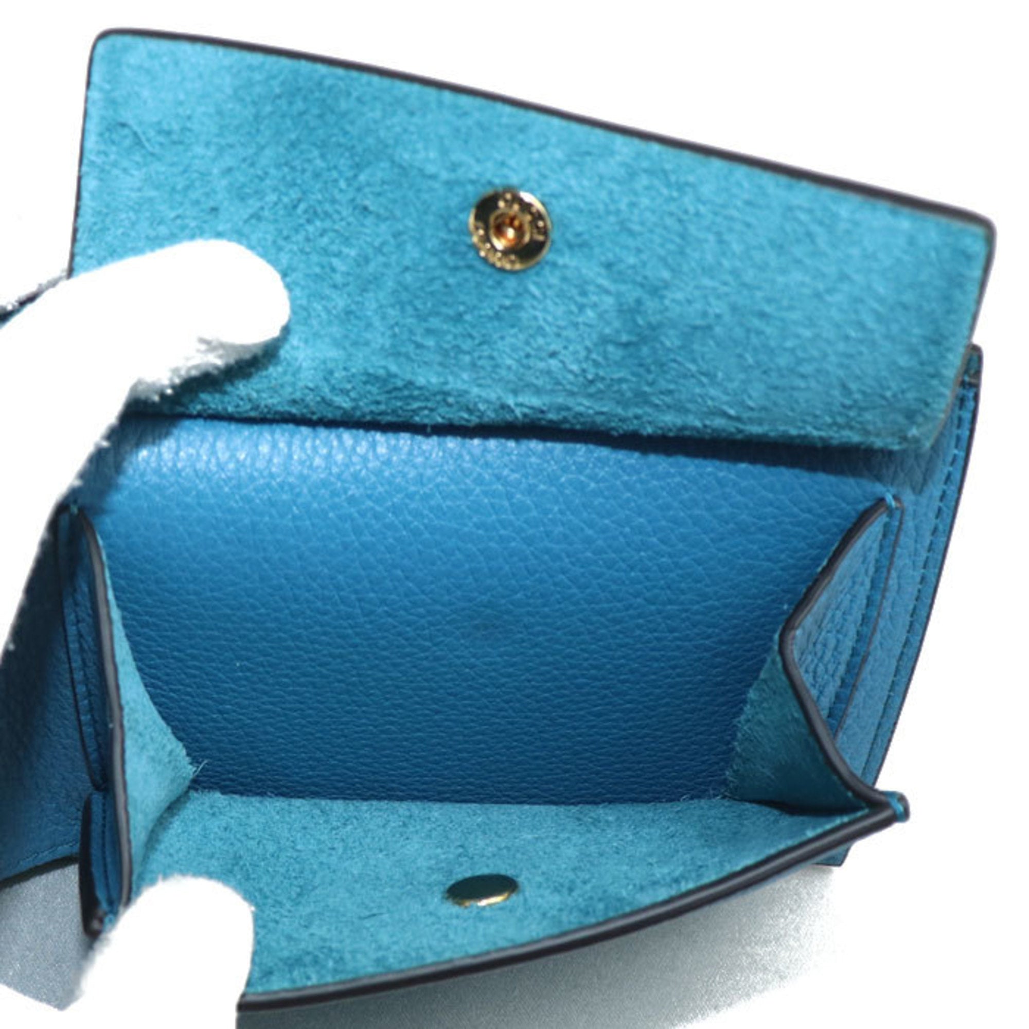 Gucci Blue Leather Wallet (Bi-Fold) (Pre-Owned)
