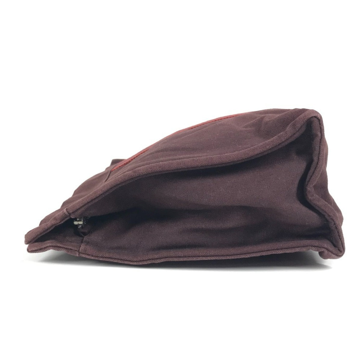Hermes Red Color Wine Cotton Clutch Bag Pouch (Pre-Owned)