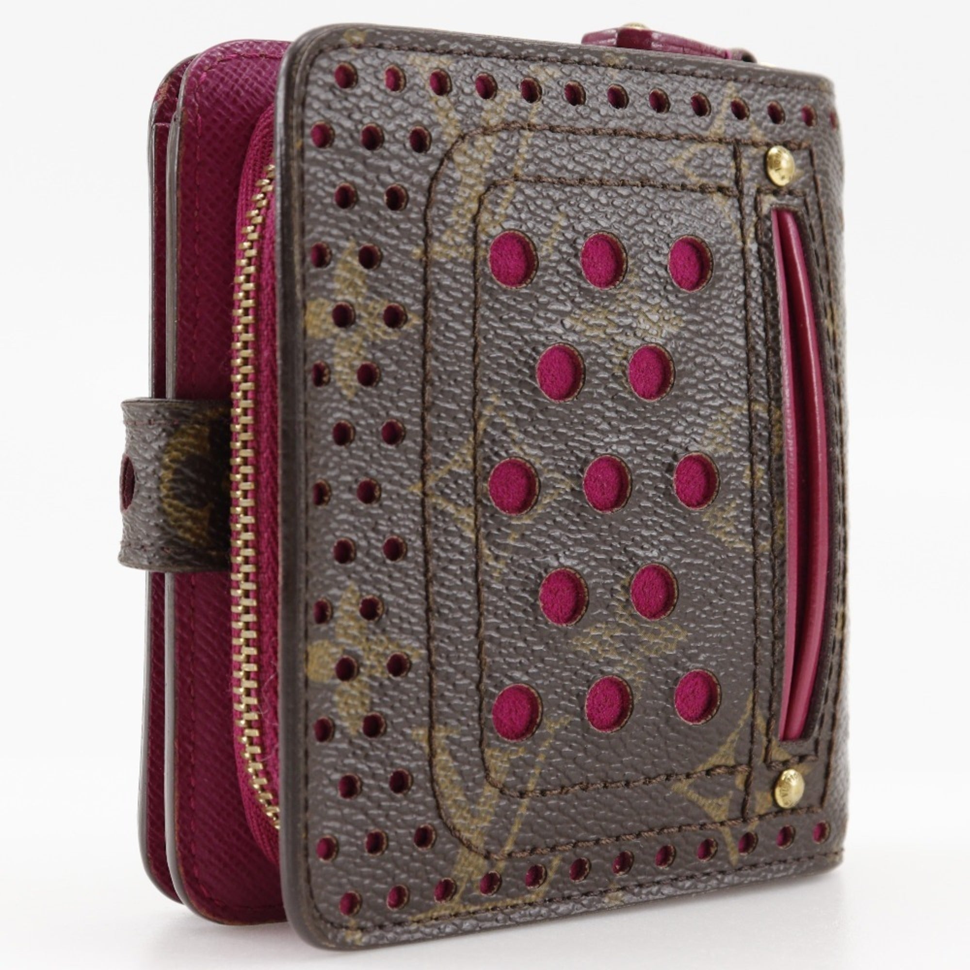 Louis Vuitton Brown Fuchsia Monogram Pink Monogram Wallet (Bi-Fold) (Pre-Owned)