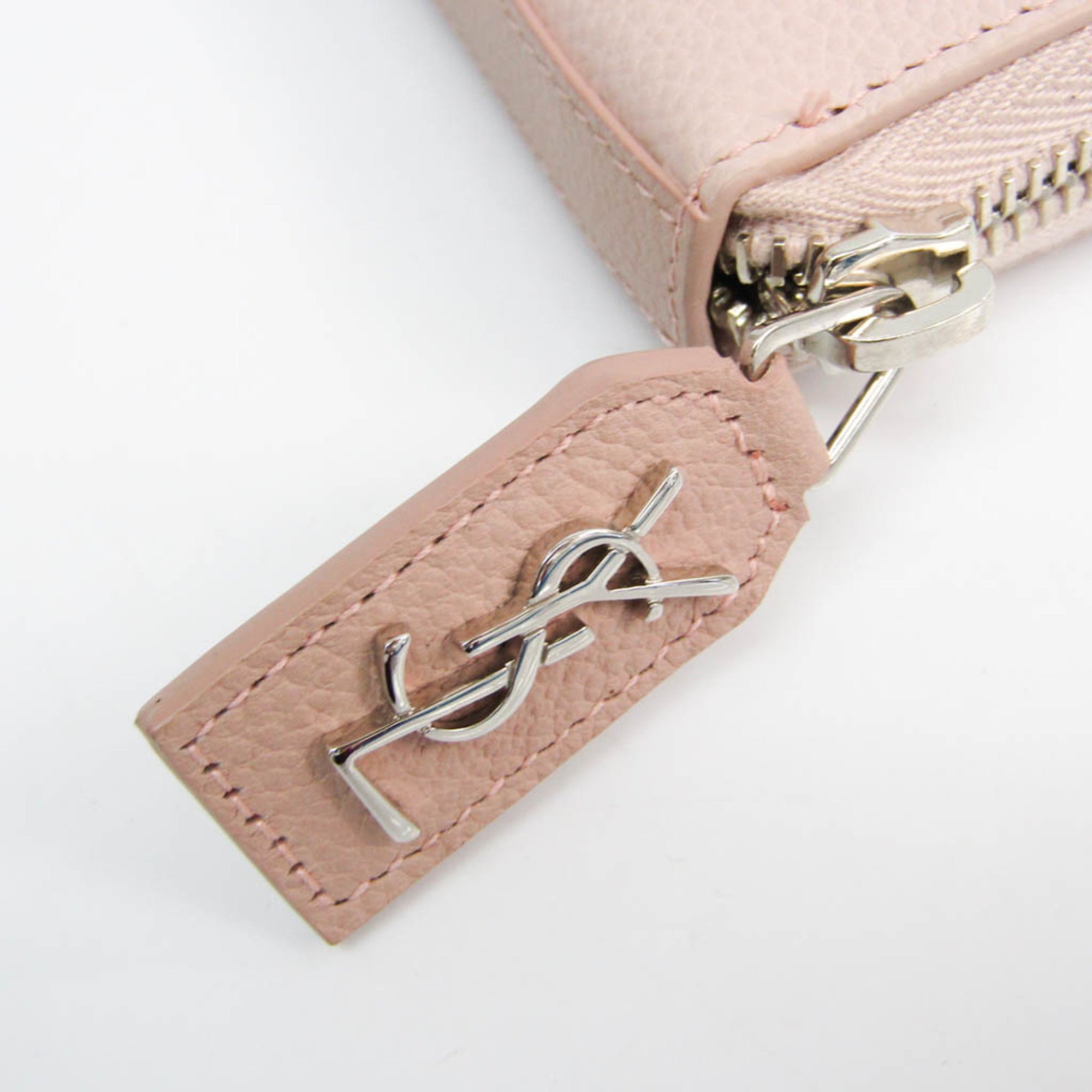 Saint Laurent Light Pink Leather Long Wallet (Bi-Fold) (Pre-Owned)