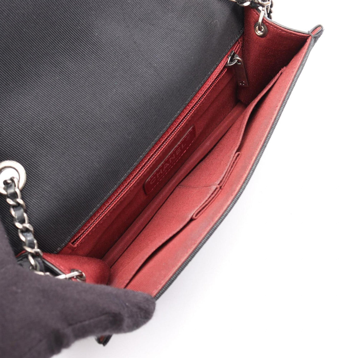 Chanel Black Leather Handbag Shoulder Bag (Pre-Owned)