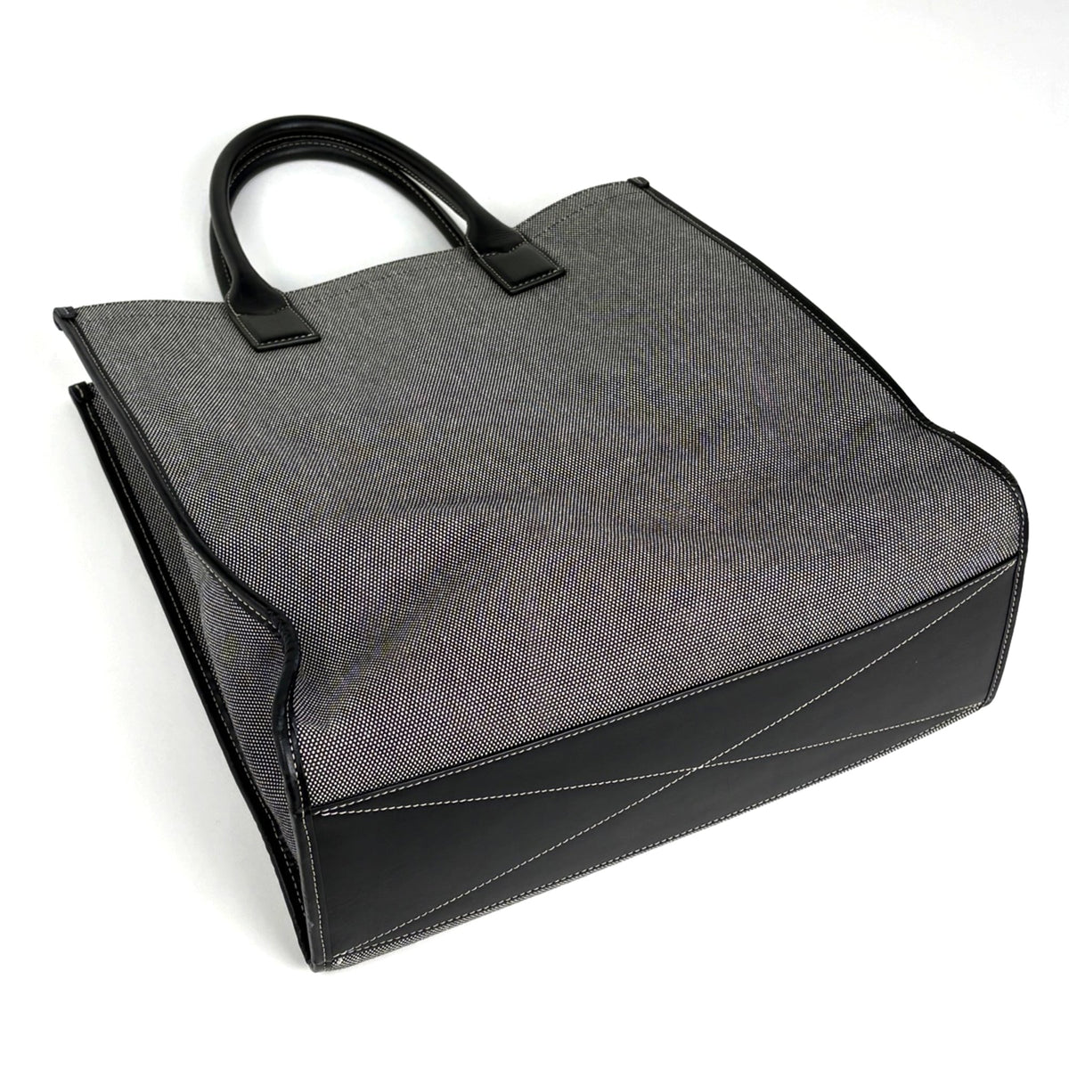 Burberry Black Canvas Leather Tote Bag (Pre-Owned)