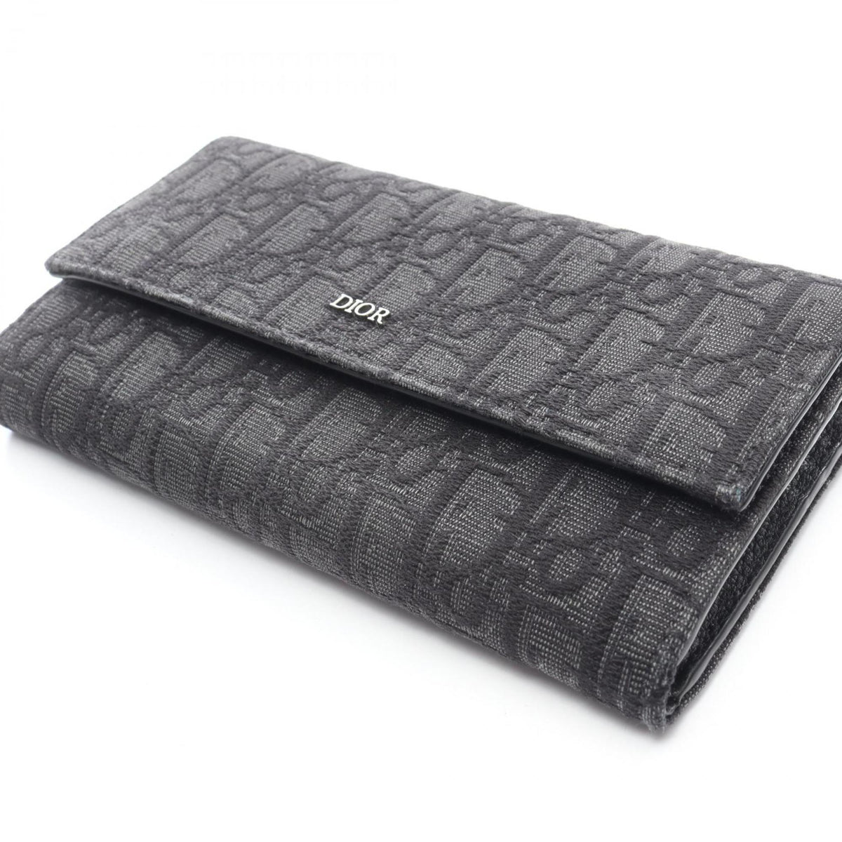 Christian Dior Black Canvas Long Wallet (Bi-Fold) (Pre-Owned)