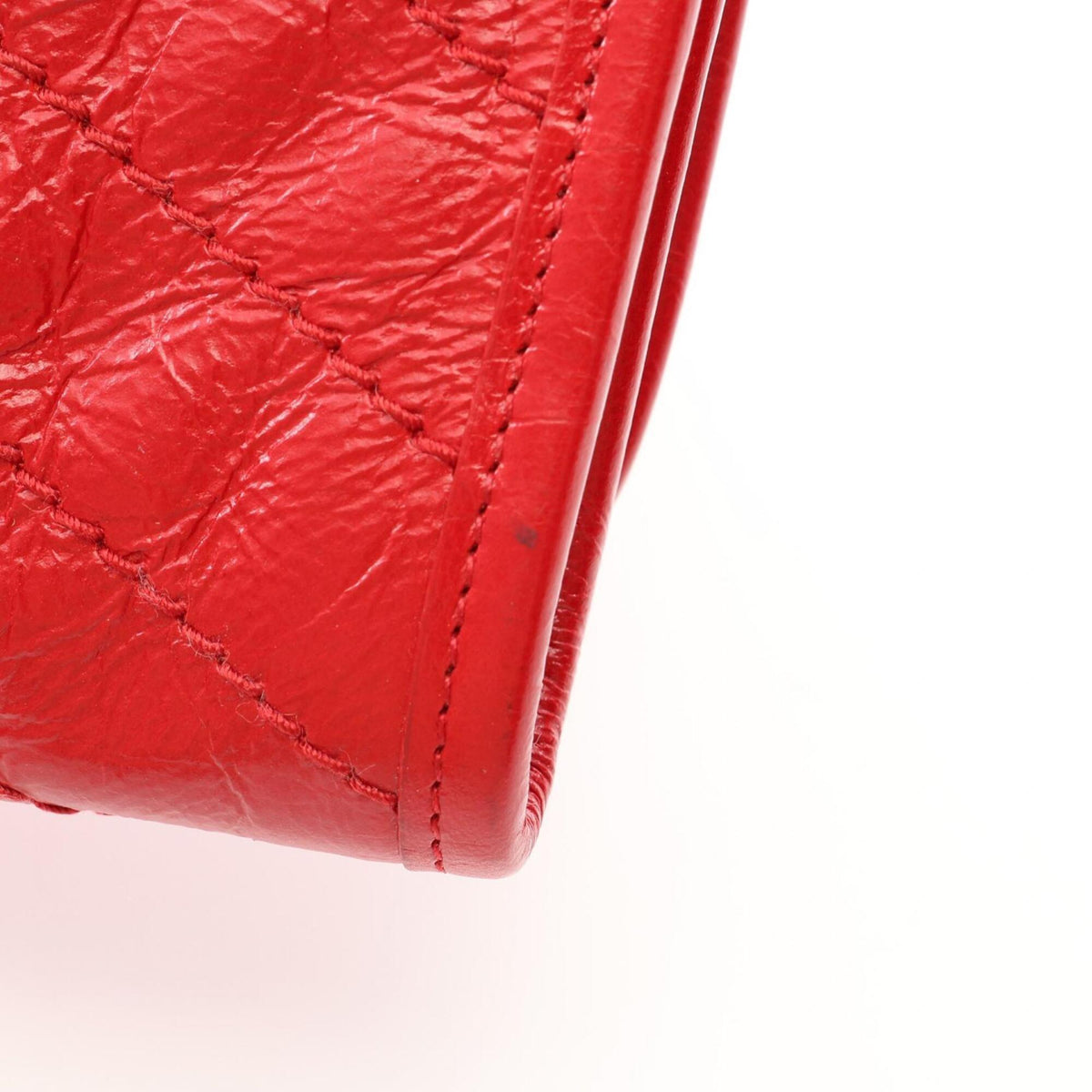 Yves Saint Laurent Red Color Leather Long Wallet (Bi-Fold) (Pre-Owned)
