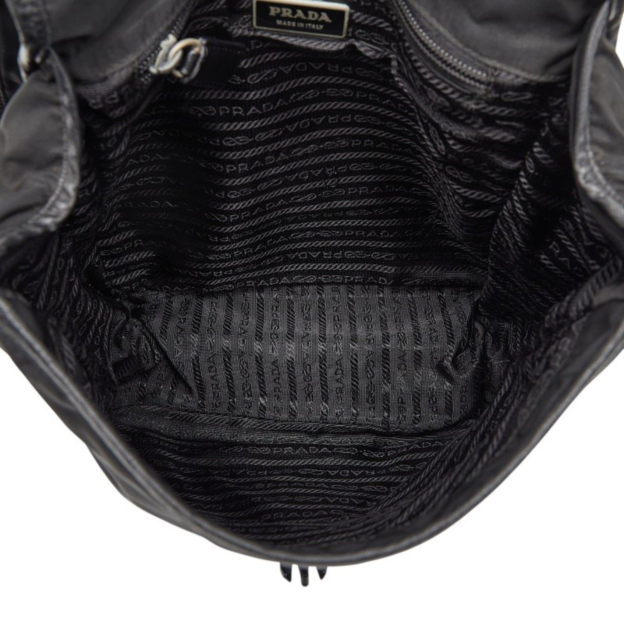 Prada Black Nylon Leather Shoulder Bag (Pre-Owned)