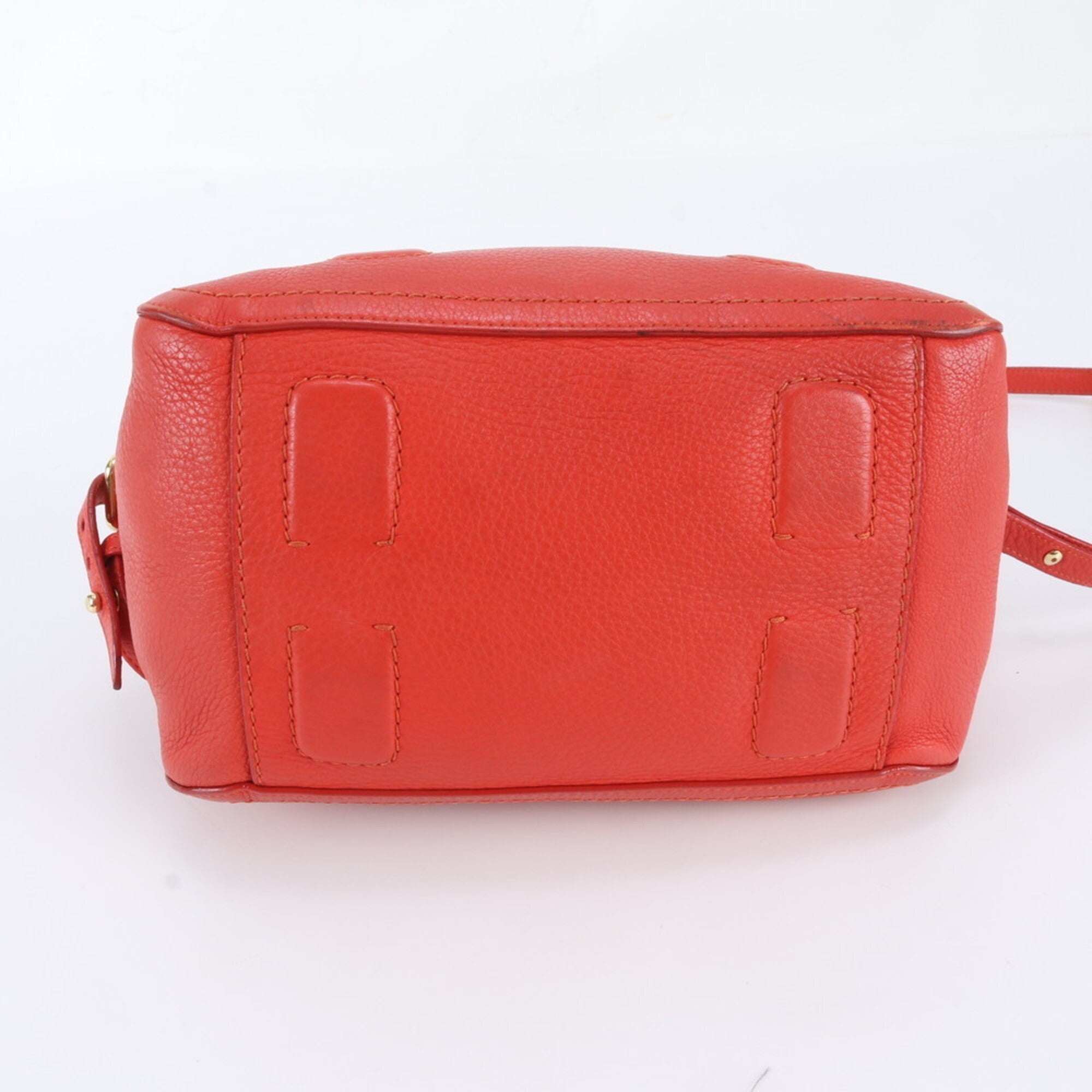 Salvatore Ferragamo Vara Red Color Leather Handbag Shoulder Bag Tote Bag (Pre-Owned)