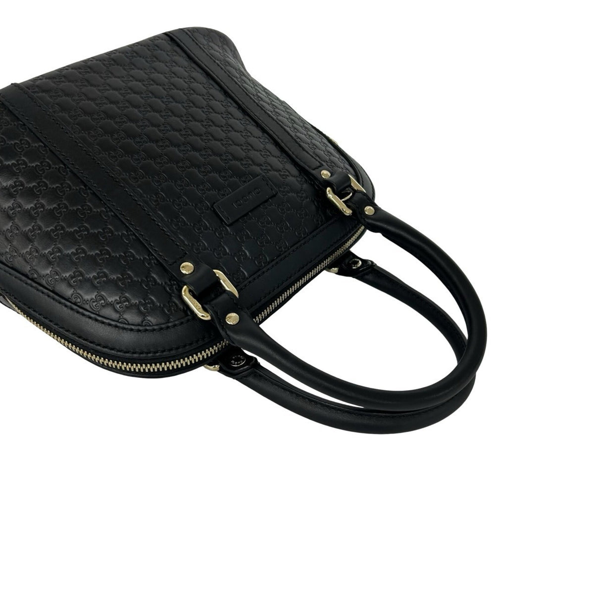 Gucci Black Leather Boston Bag Handbag Shoulder Bag (Pre-Owned)