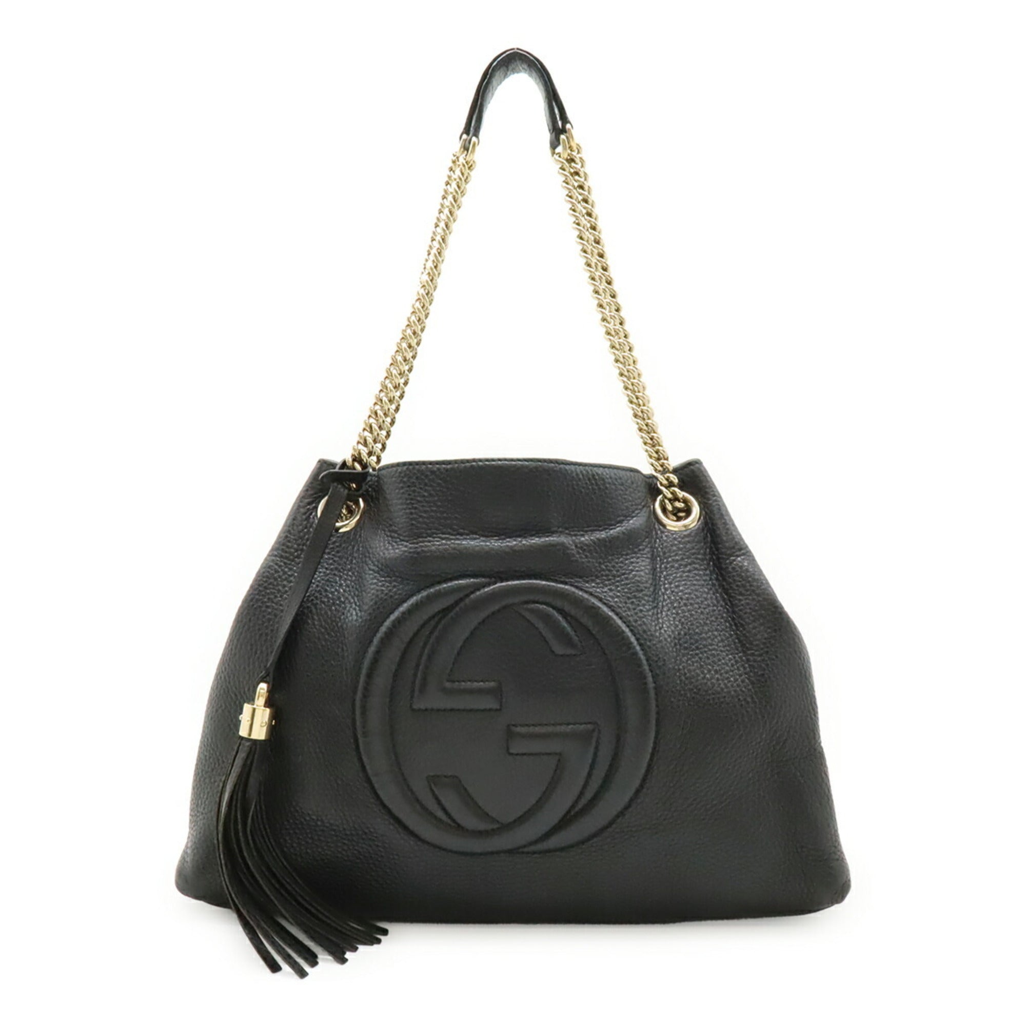 Gucci Soho Black Leather Shoulder Bag Tote Bag (Pre-Owned)