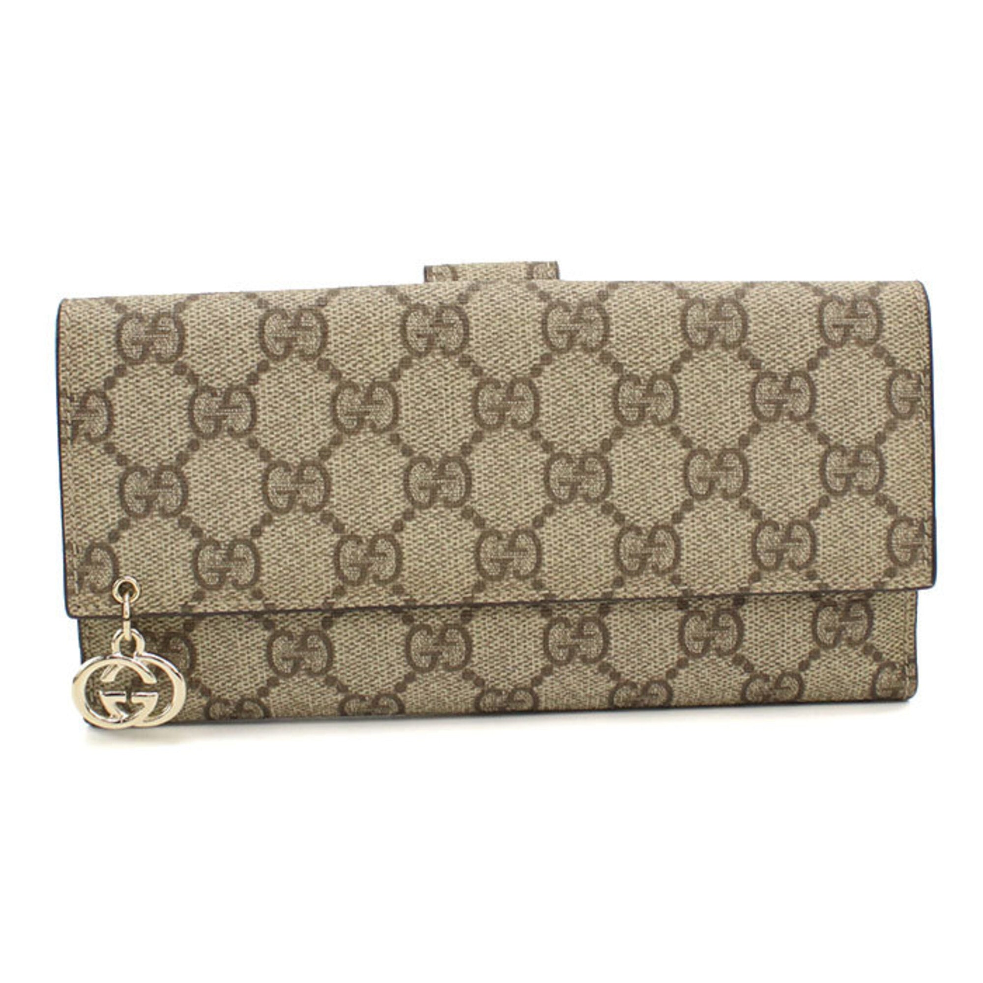 Gucci Beige Pvc Long Wallet (Bi-Fold) (Pre-Owned)