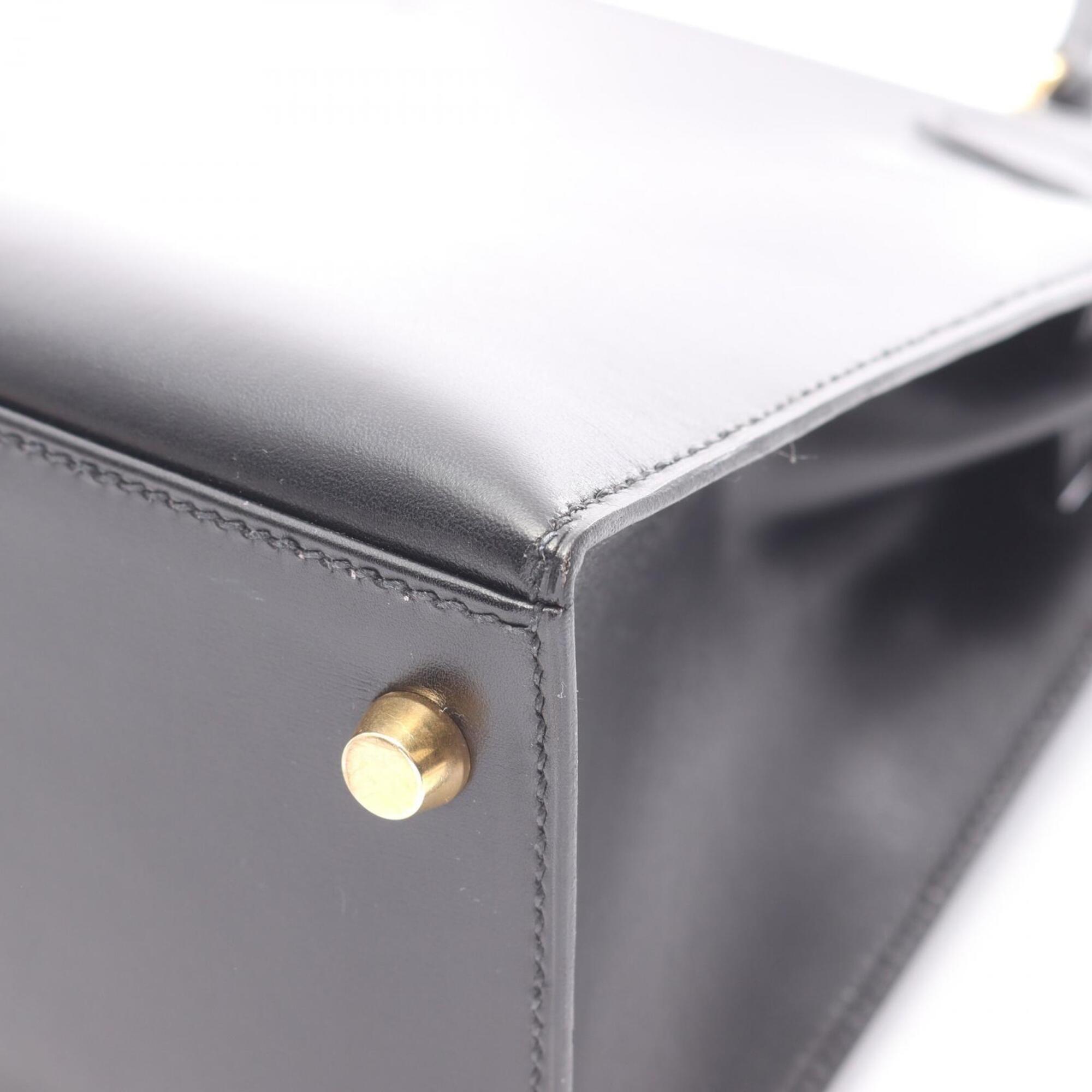 Hermes Black Box Calf Leather Handbag (Pre-Owned)