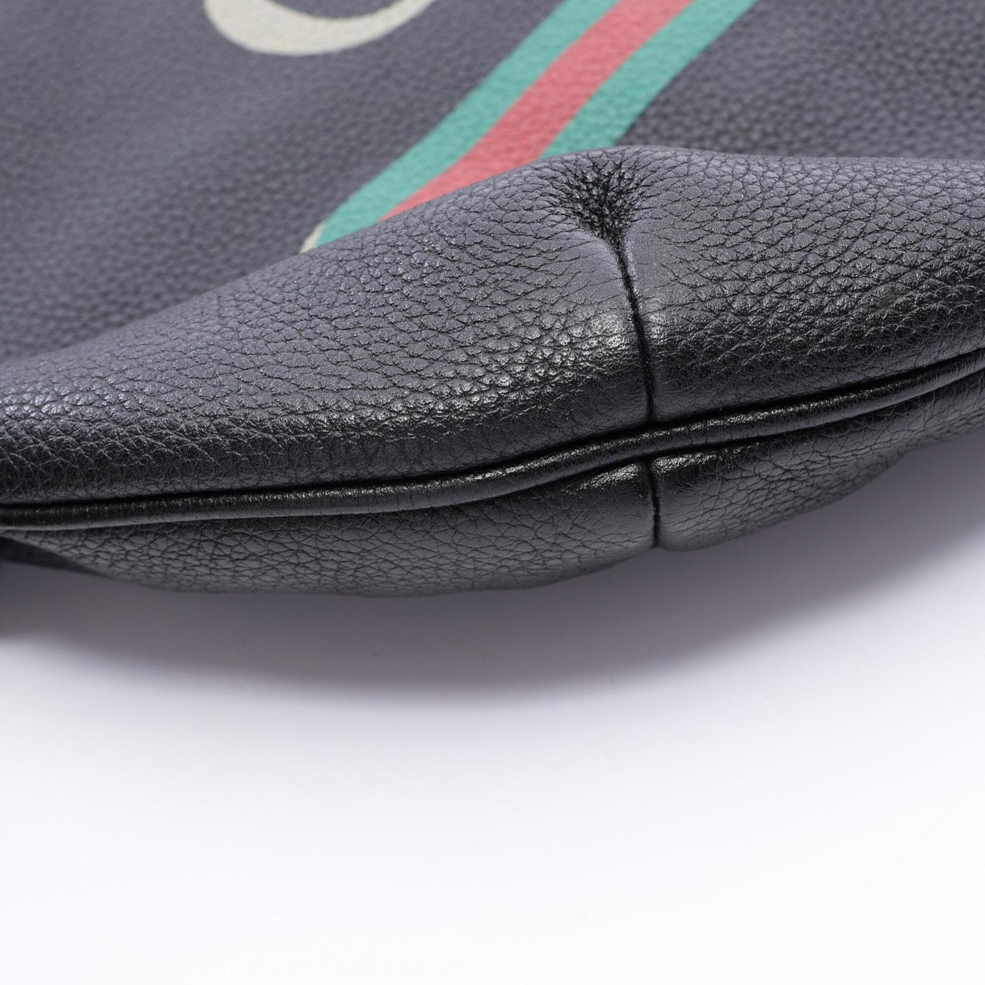Gucci Black Multi-Color Leather Handbag Shoulder Bag (Pre-Owned)