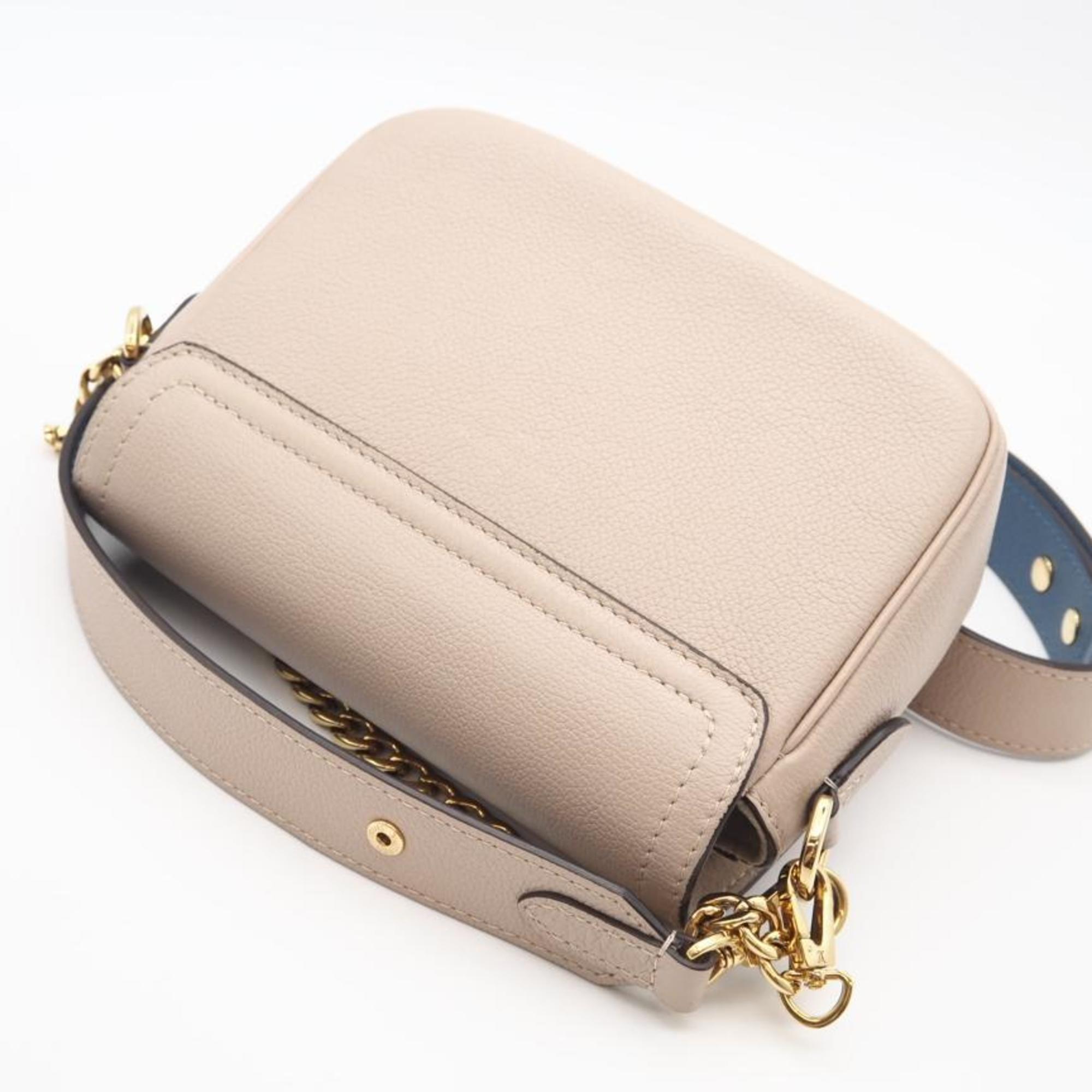 Louis Vuitton Beige Blue Cream Grayish Leather Shoulder Bag (Pre-Owned)