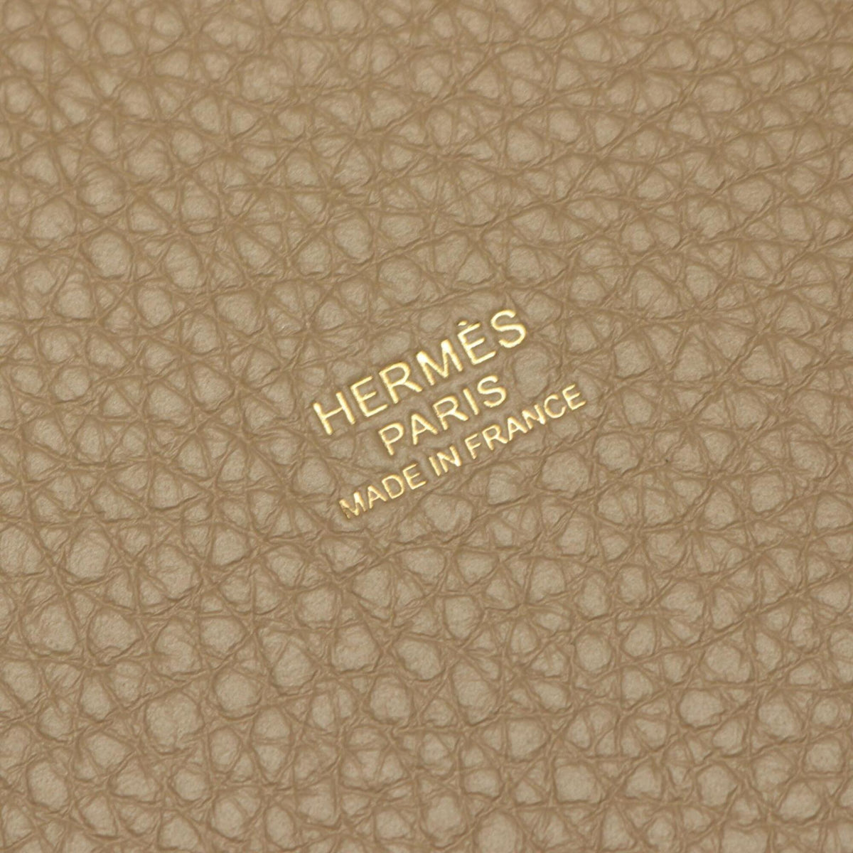 Hermes Beige Black Brown Taurillon Clemence Leather Handbag (Pre-Owned)