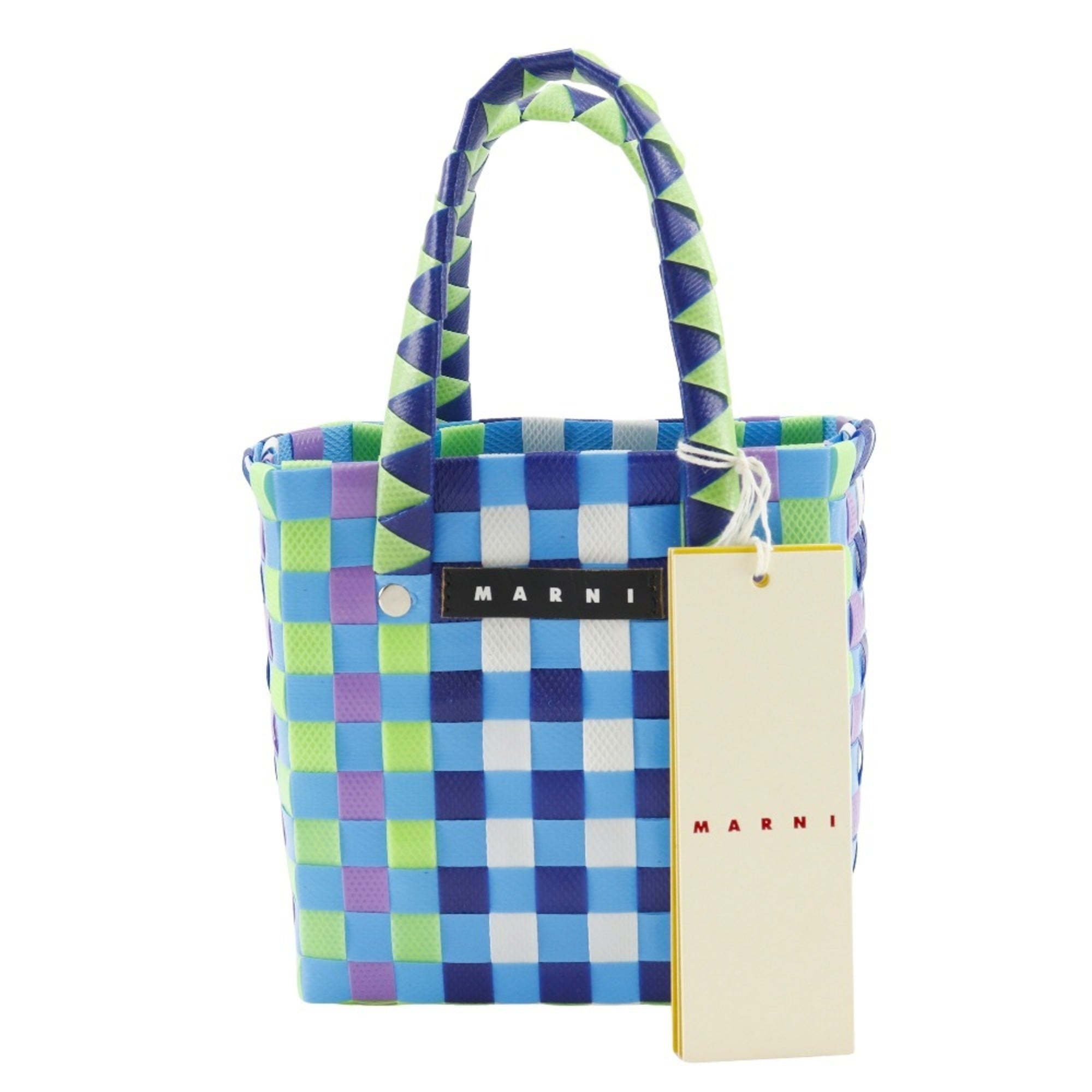 Marni Blue Multi-Color Polypropylene Basket Handbag (Pre-Owned)