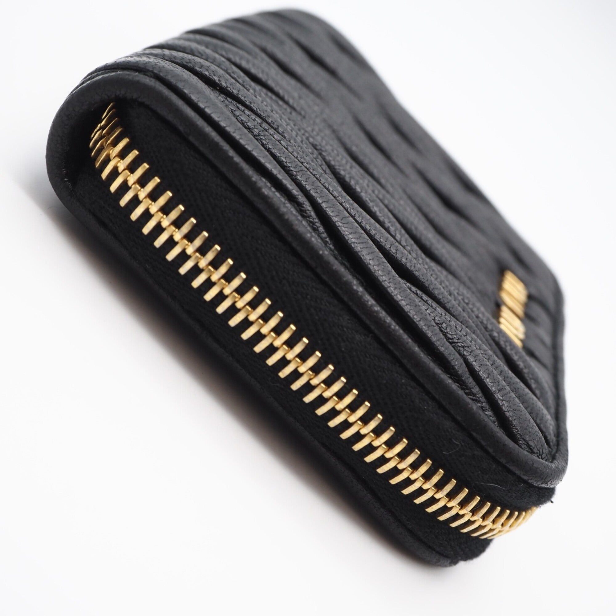 Miu Miu Matelasse Black Leather Coin Purse/Coin Case (Pre-Owned)