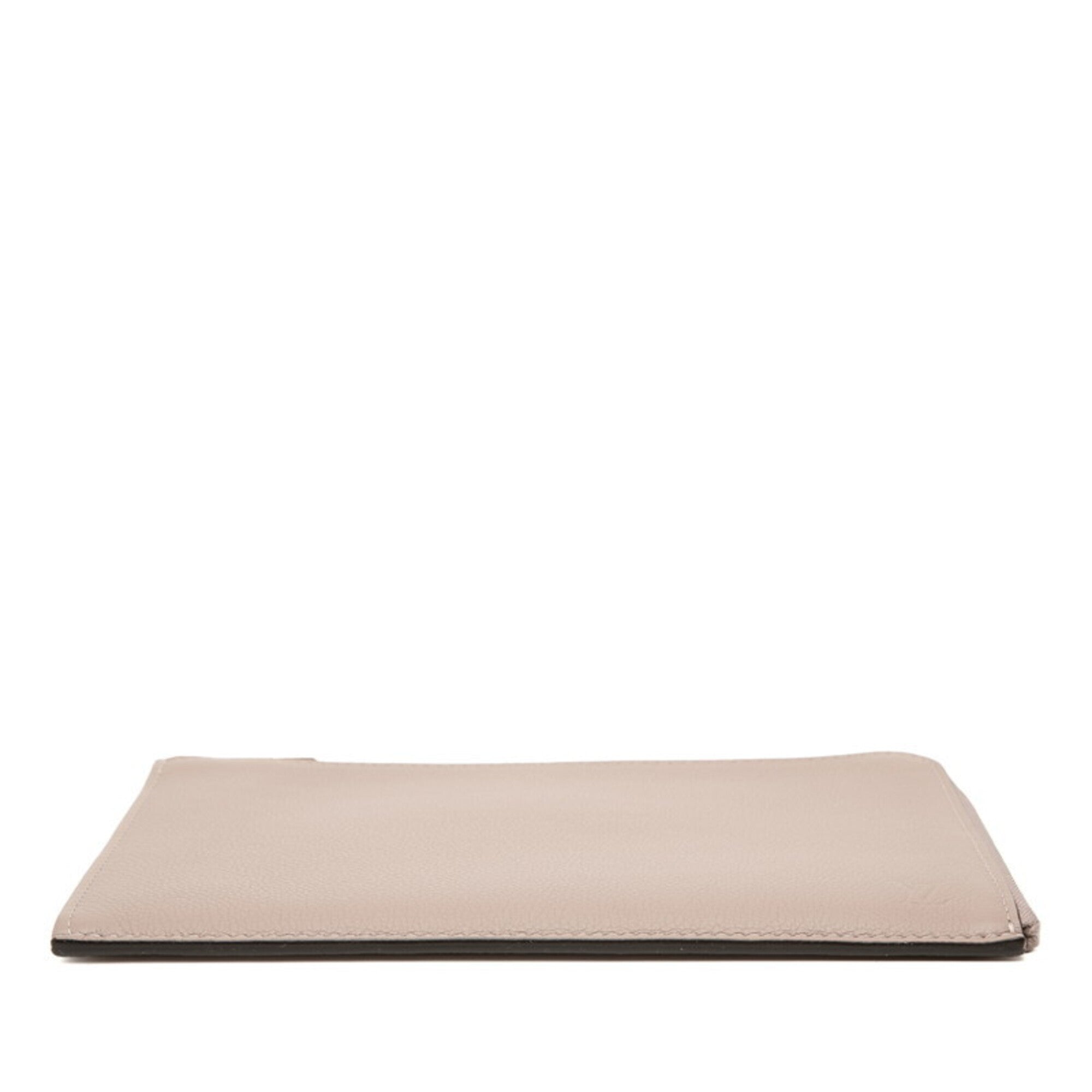 Louis Vuitton Beige Taupe Leather Clutch Bag Pochette (Pre-Owned)