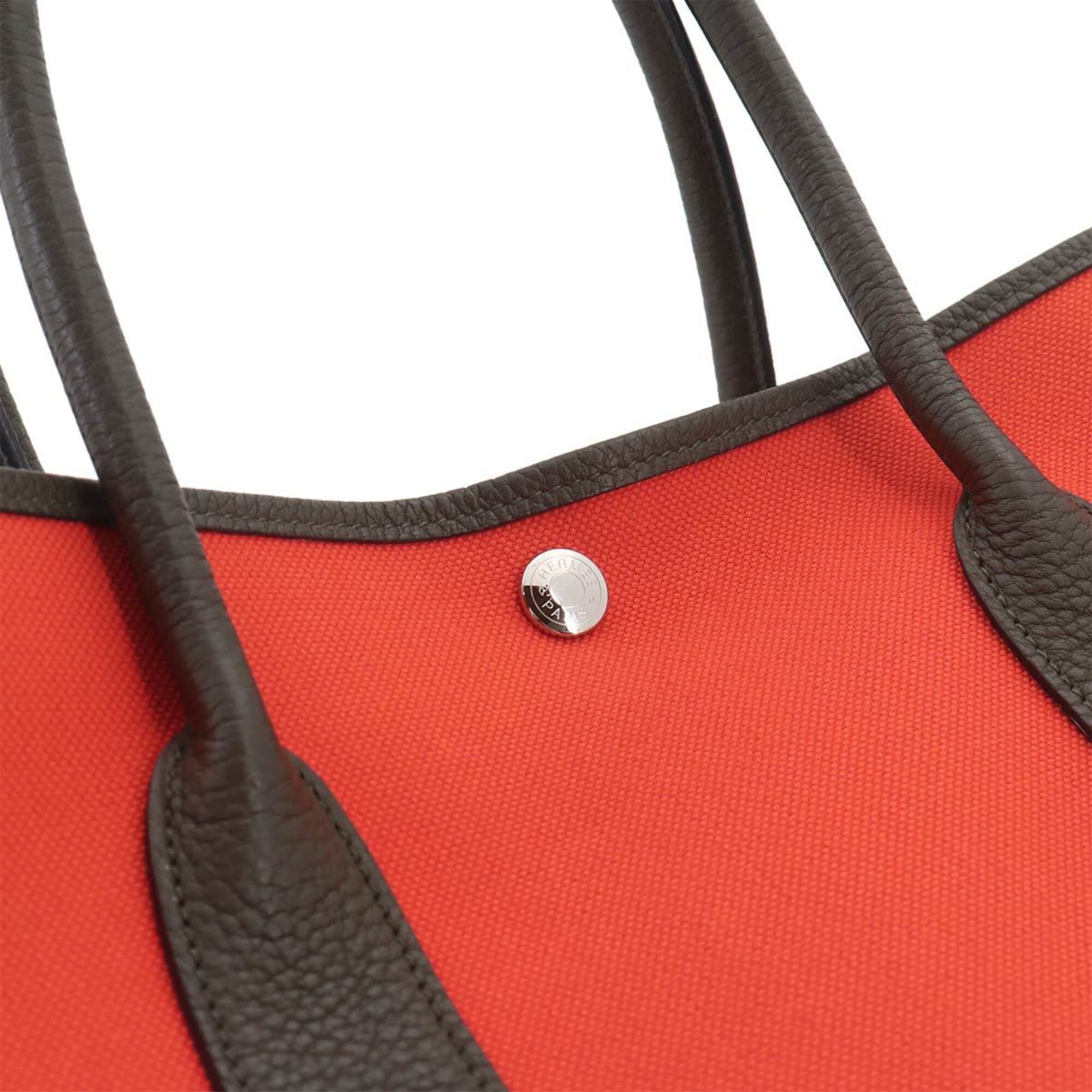 Hermes Olive Orange Poppy Negonda Leather Handbag Tote Bag (Pre-Owned)