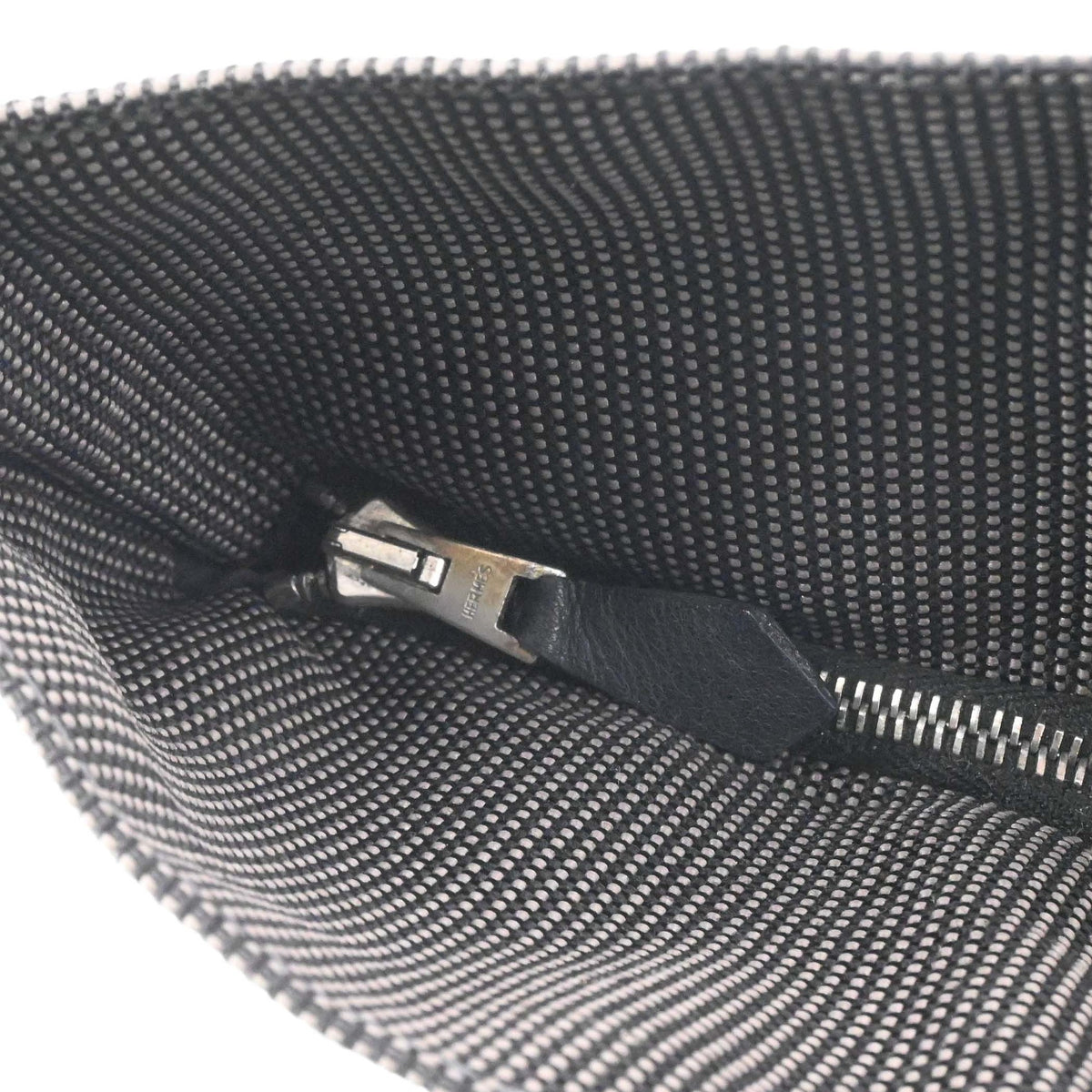 Hermes Her Line Gray Canvas Handbag Tote Bag (Pre-Owned)