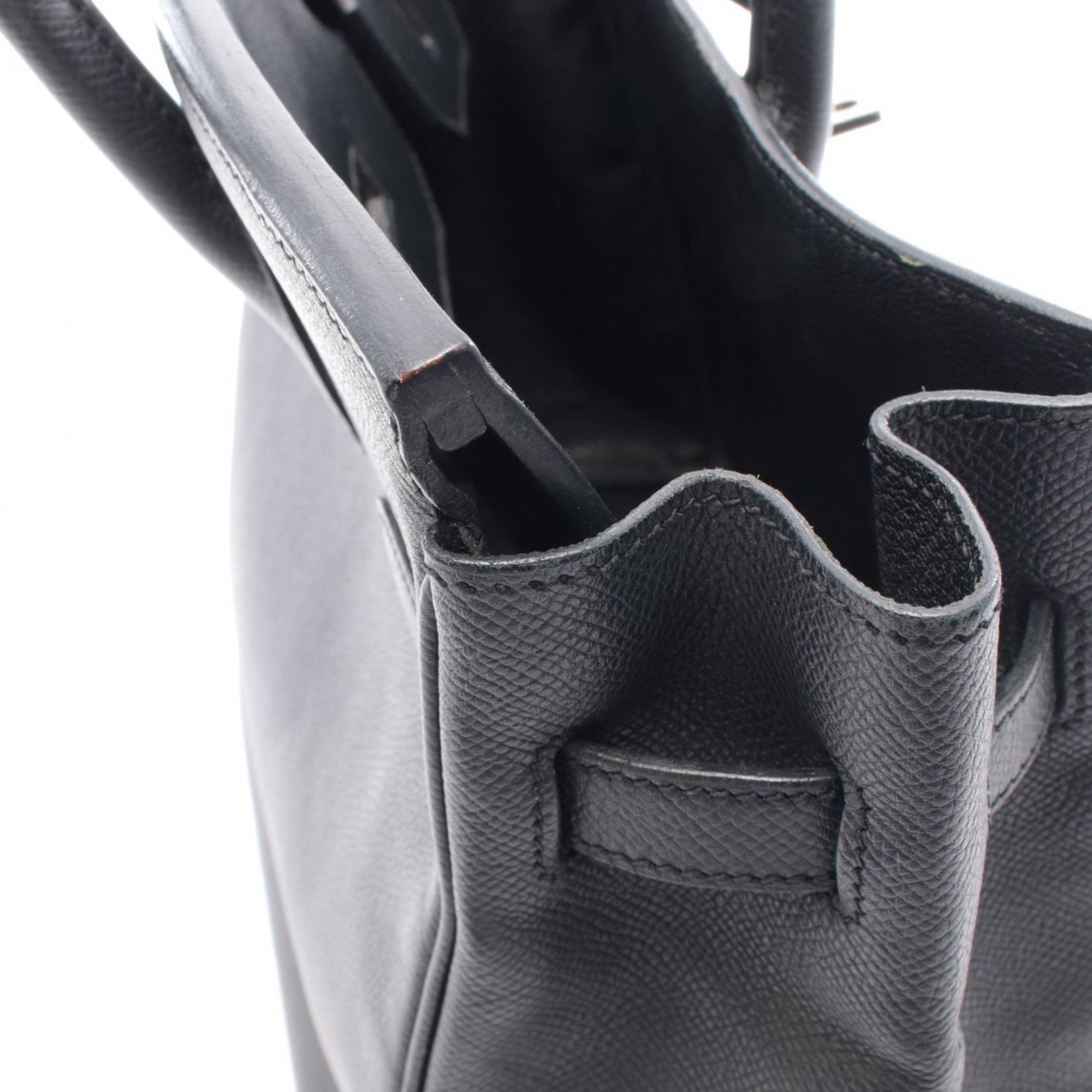Hermes Black Leather Handbag (Pre-Owned)