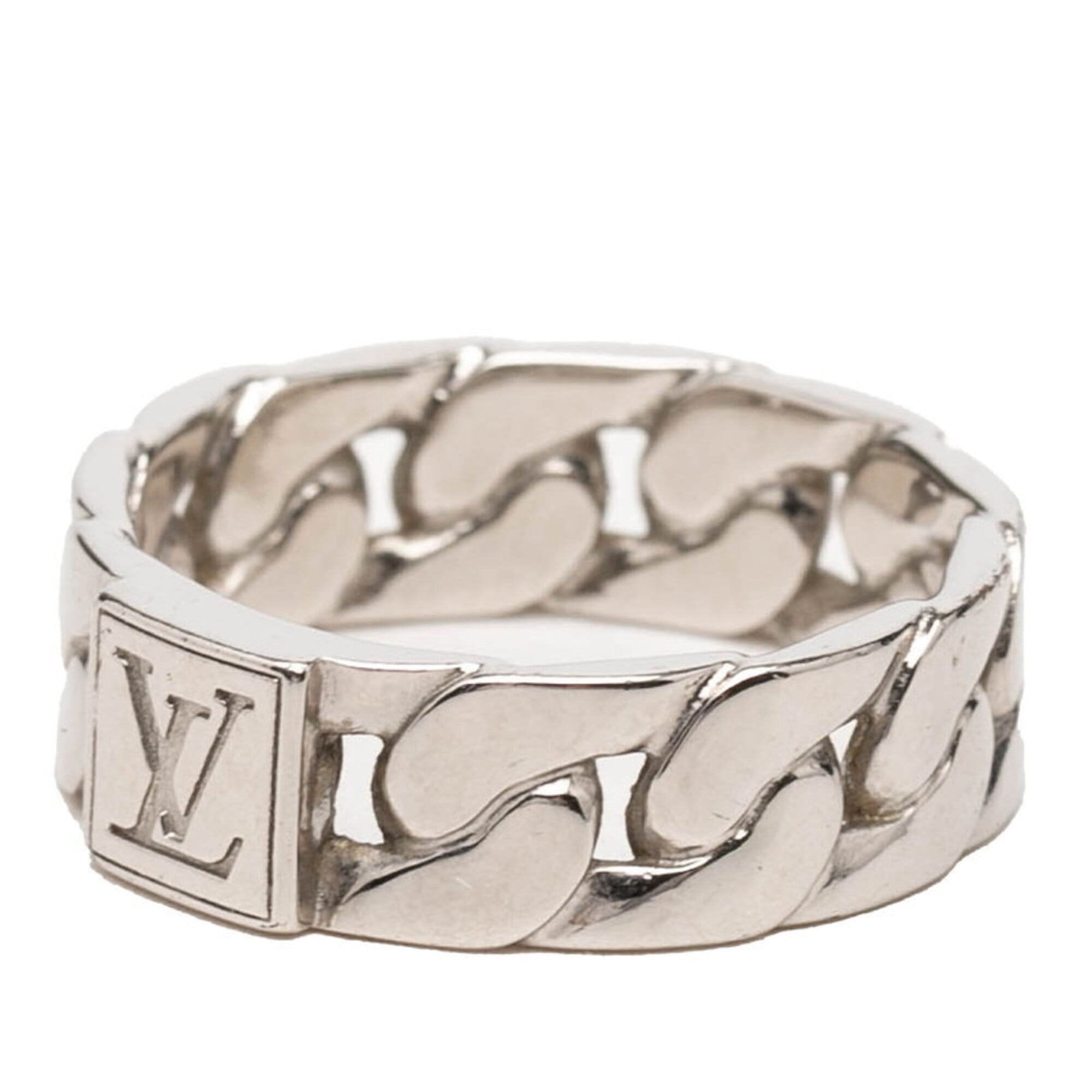 Louis Vuitton Silver Metal Band Ring (Pre-Owned)