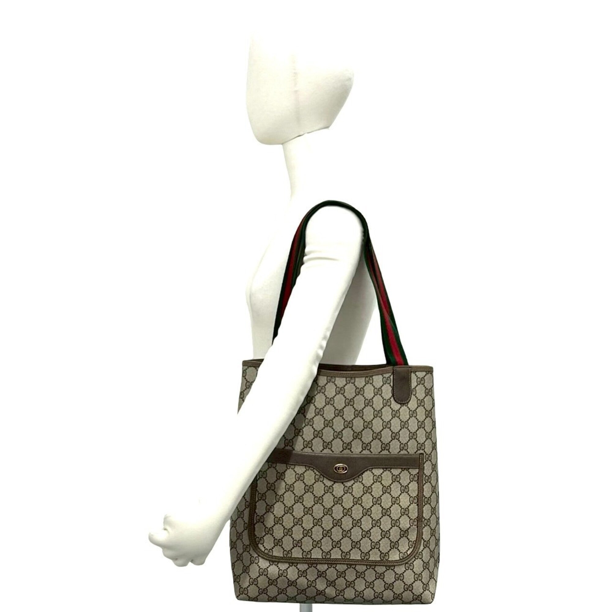 Gucci Brown Pvc Leather Handbag Tote Bag (Pre-Owned)