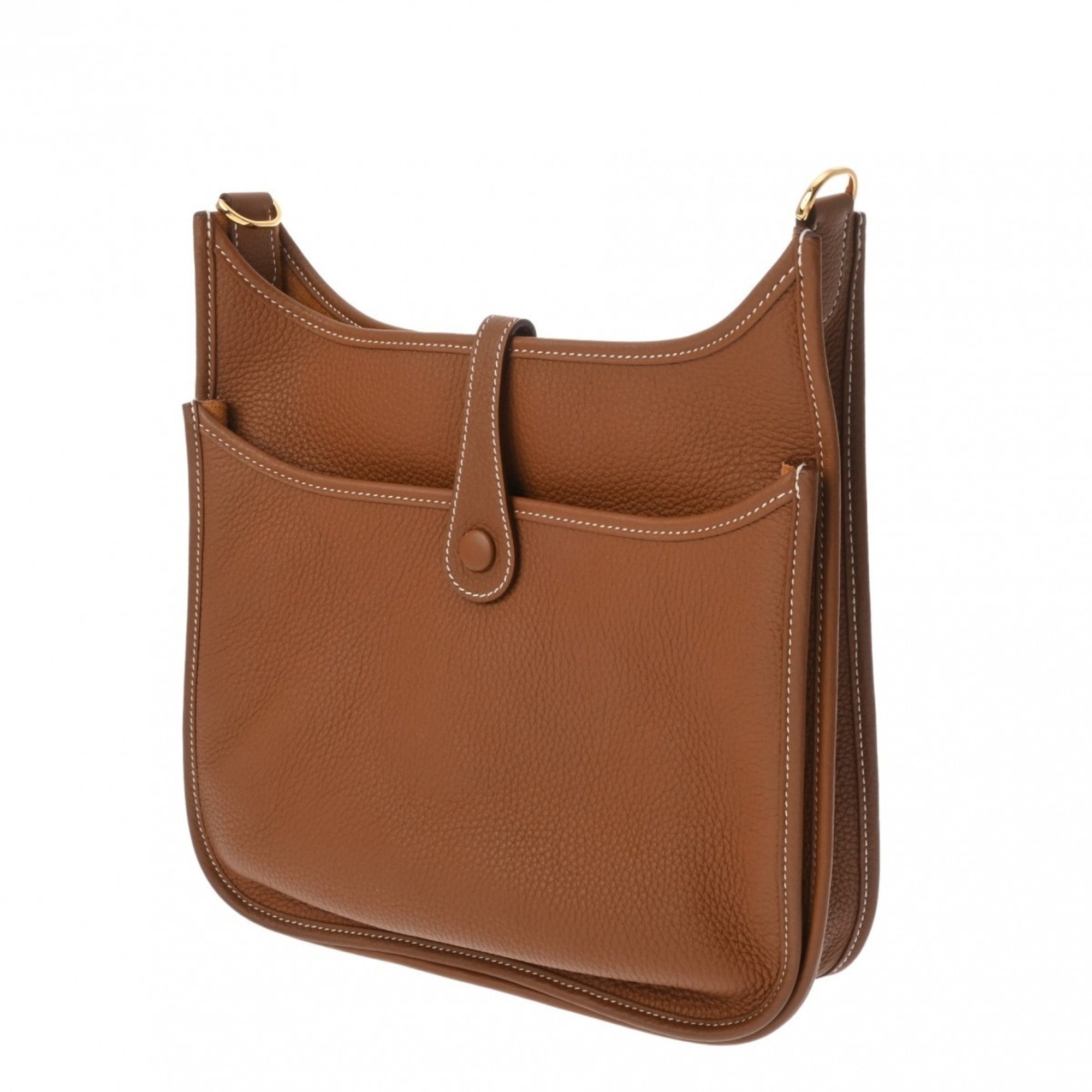 Hermes Gold Taurillon Clemence Leather Shoulder Bag (Pre-Owned)