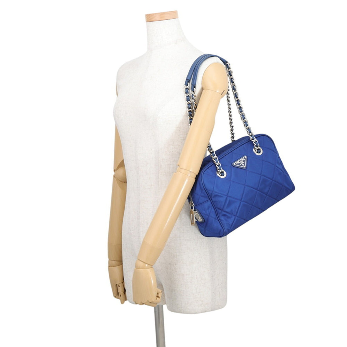 Prada Blue Nylon Handbag Shoulder Bag (Pre-Owned)