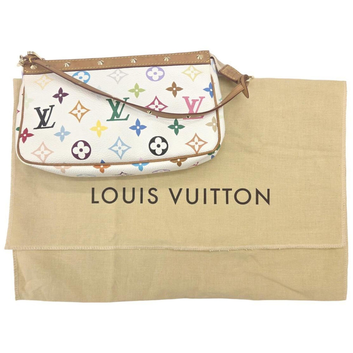 Louis Vuitton Blanc Monogram Multicolore Pochette Pouch (Pre-Owned)