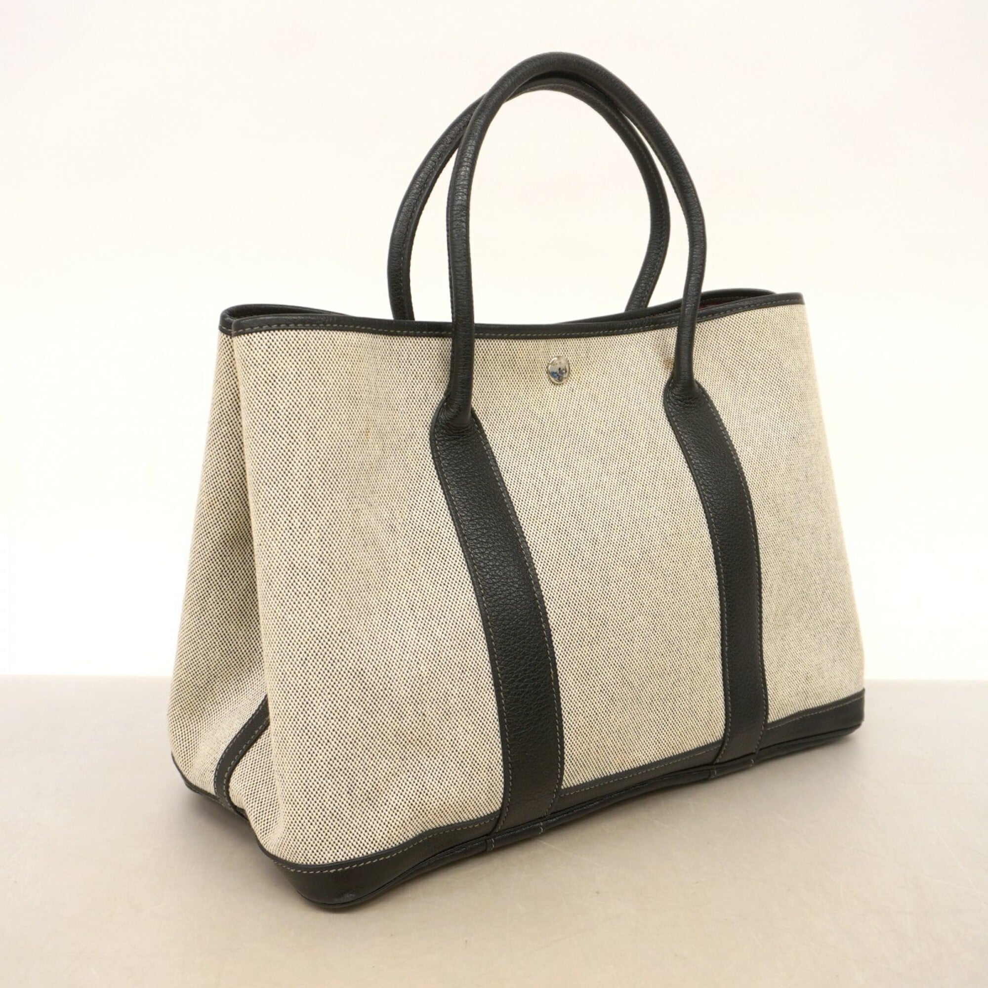 Hermes Black Toile H Tote Bag (Pre-Owned)