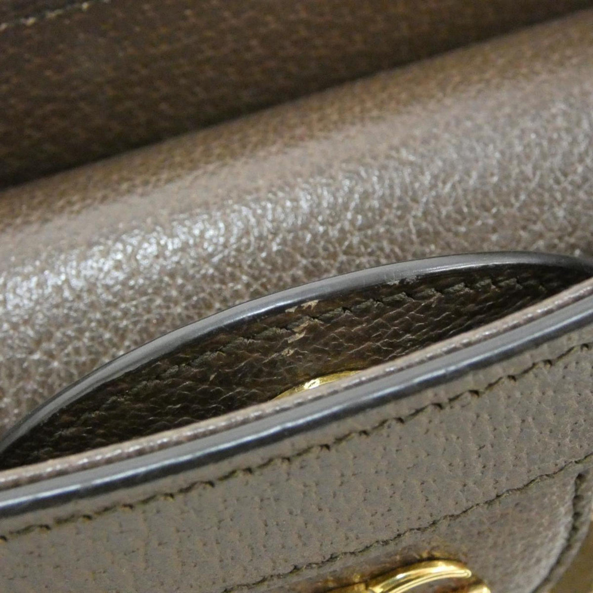 Gucci Gg Canvas Brown Camel Gg Canvas Leather Handbag (Pre-Owned)