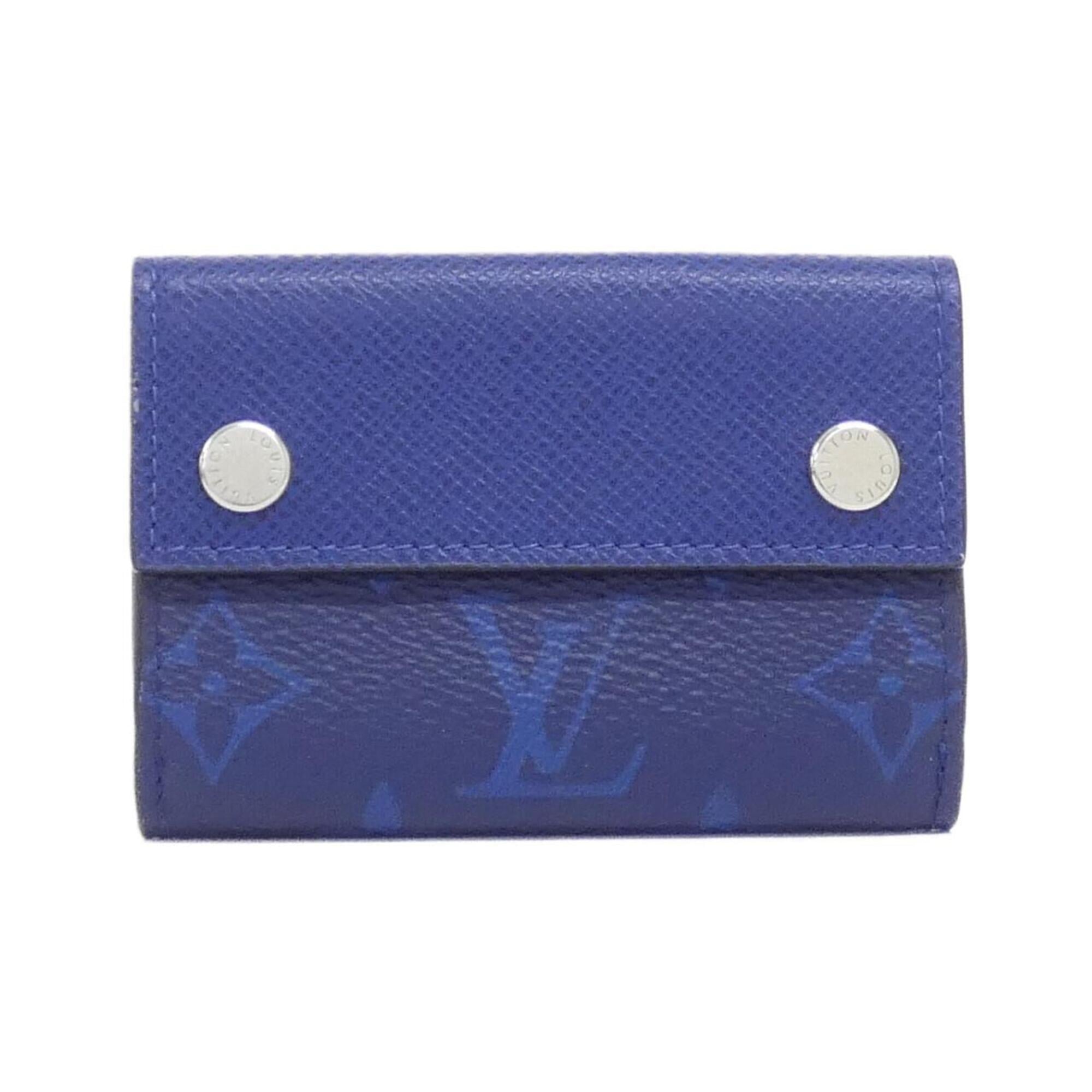 Louis Vuitton Blue Cobalt Coated Canvas Leather Card Wallet (Pre-Owned)